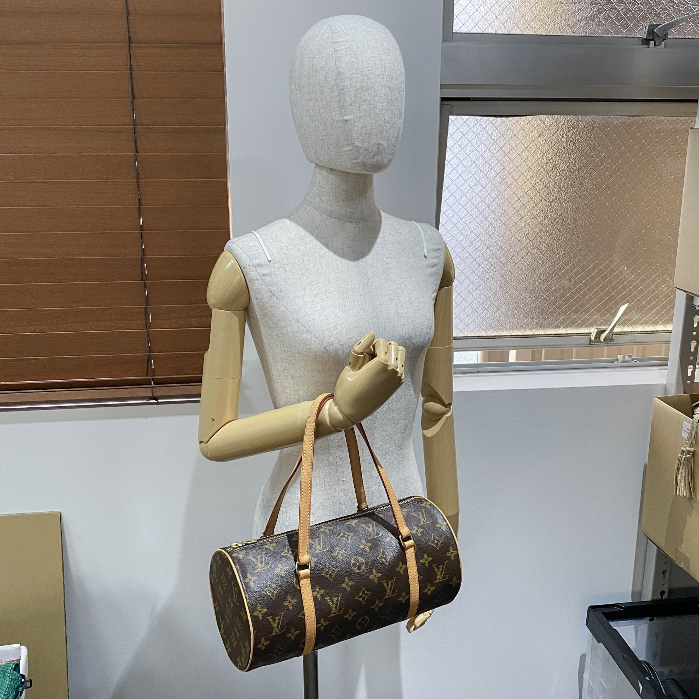 Monogram Brown Leather Shoulder Bag