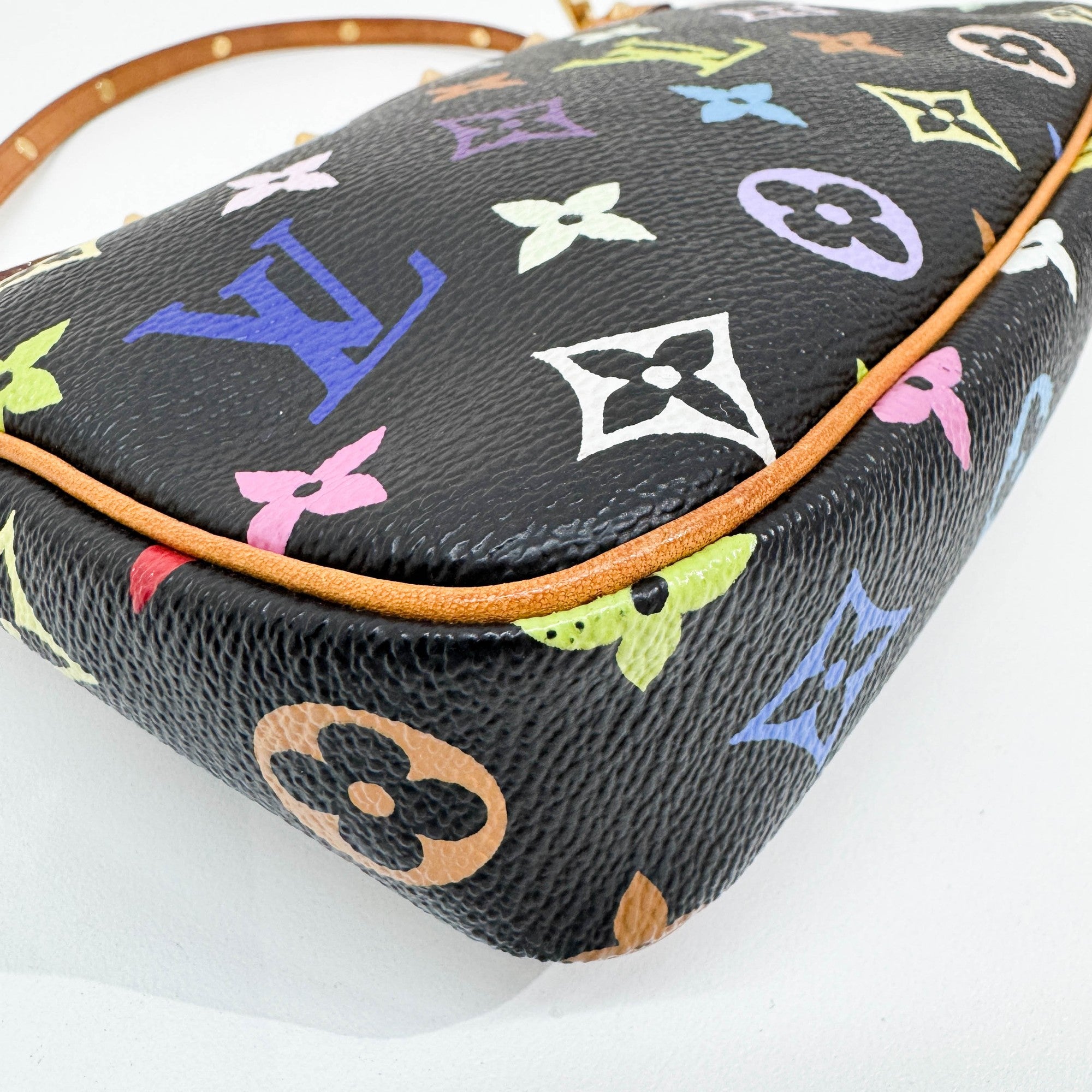 LV x Takashi Murakami Black Canvas Pochette Accessoire