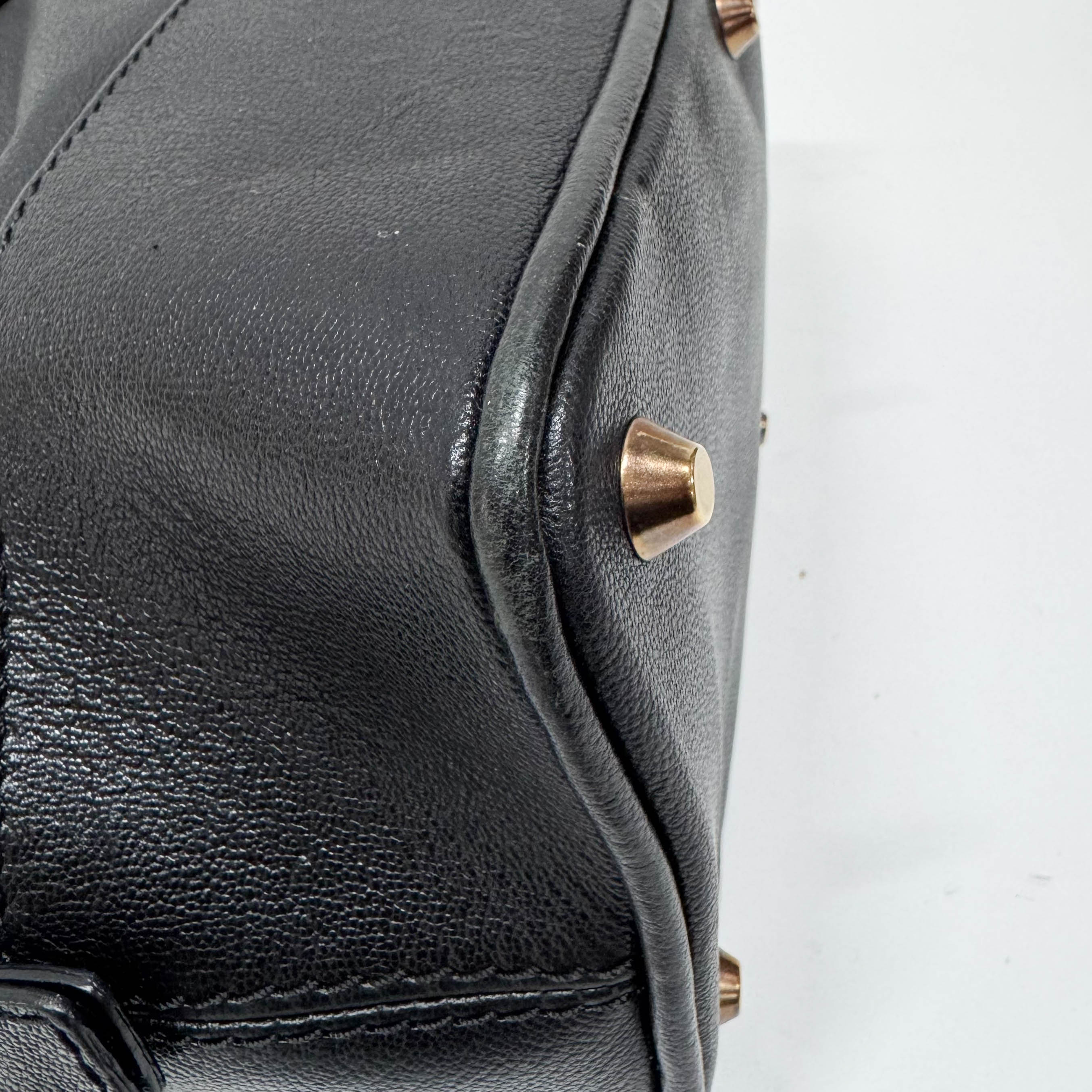 Kerala Black Leather Handbag
