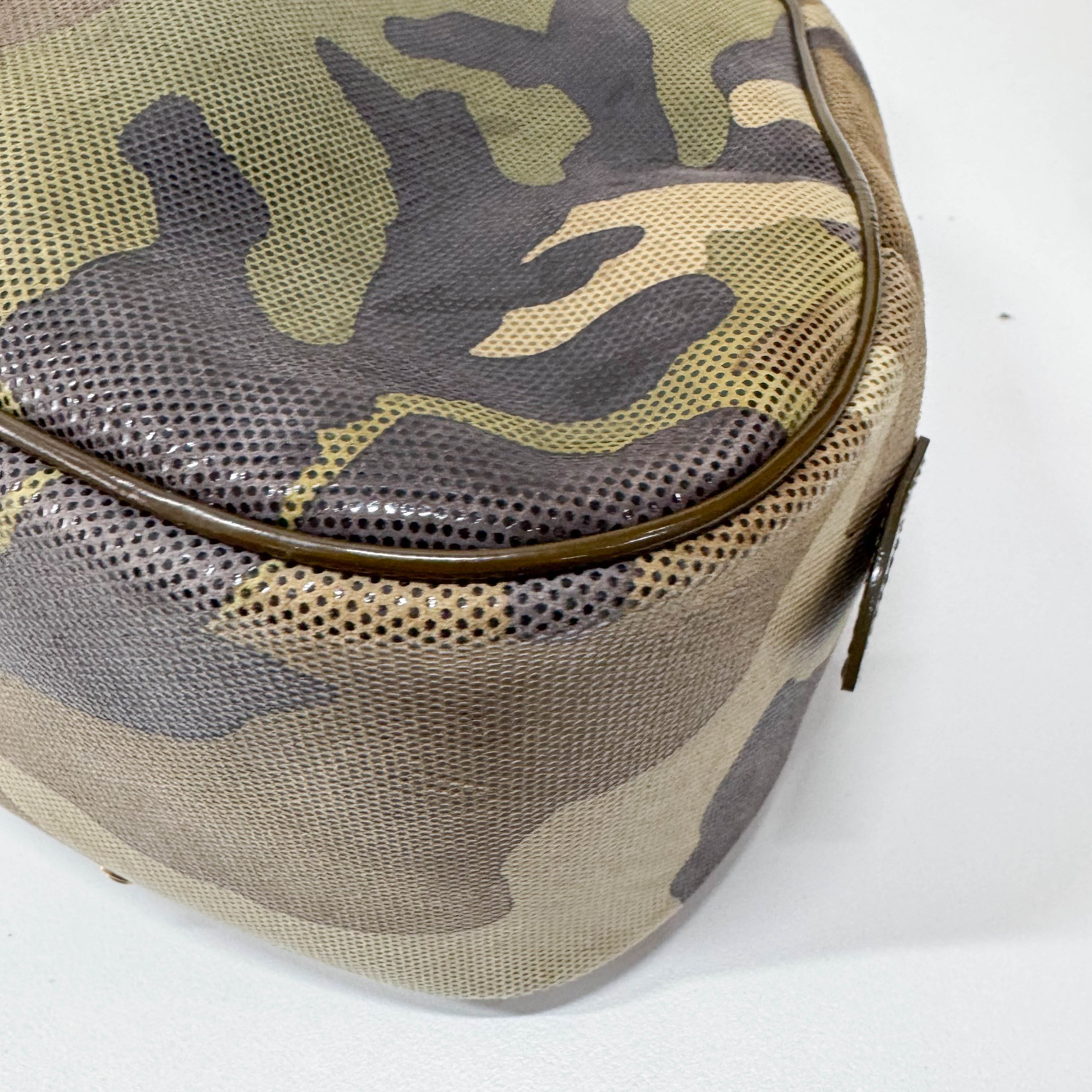 Vintage Green Camouflage Canvas Hand Bag