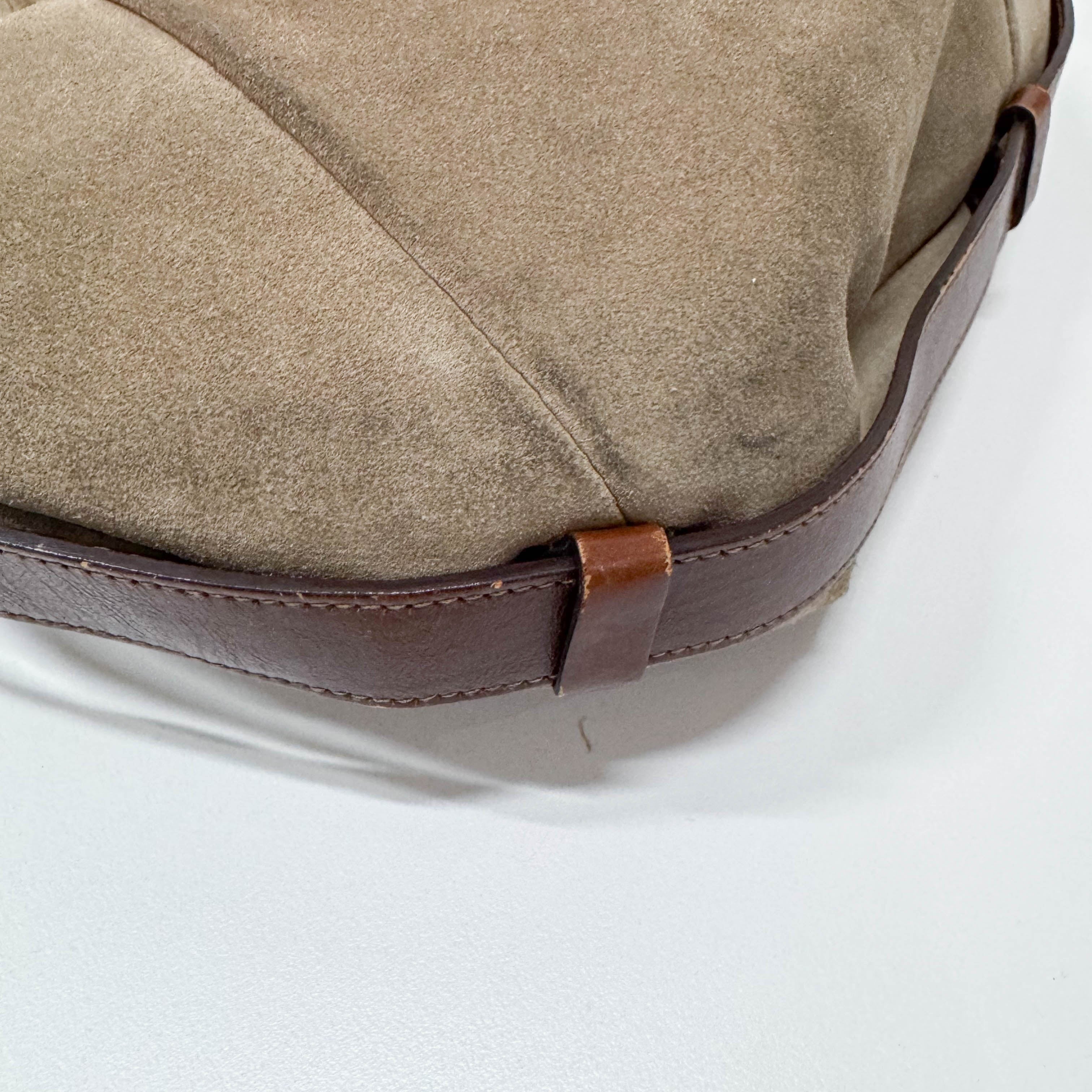 Mombasa Beige Suede Shoulder Bag