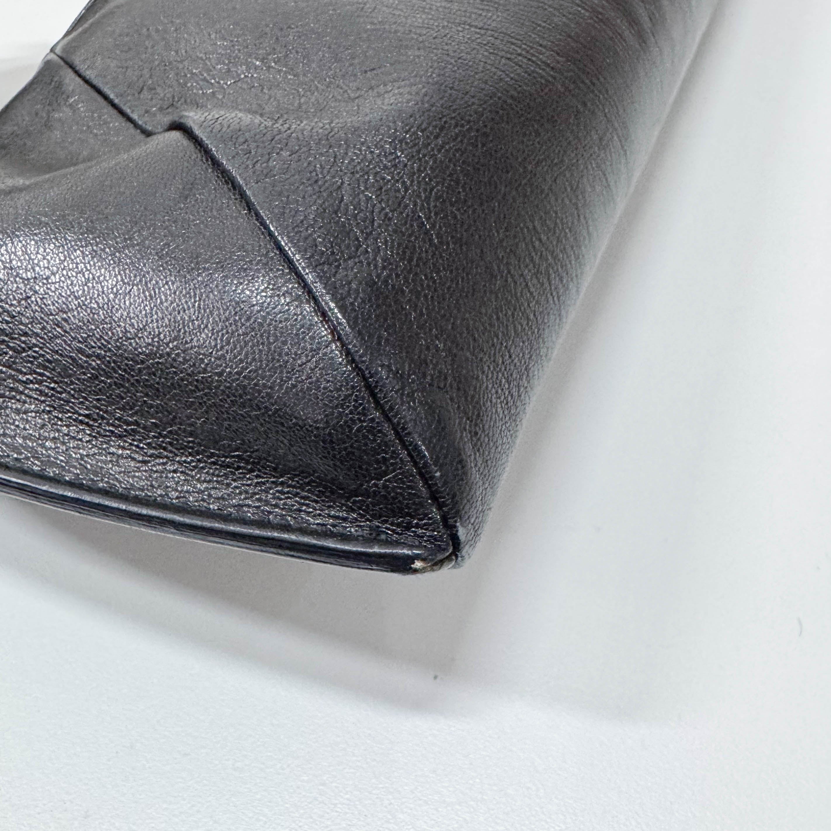 Mombasa Black Leather Double Buffalo Horn Shoulder Bag