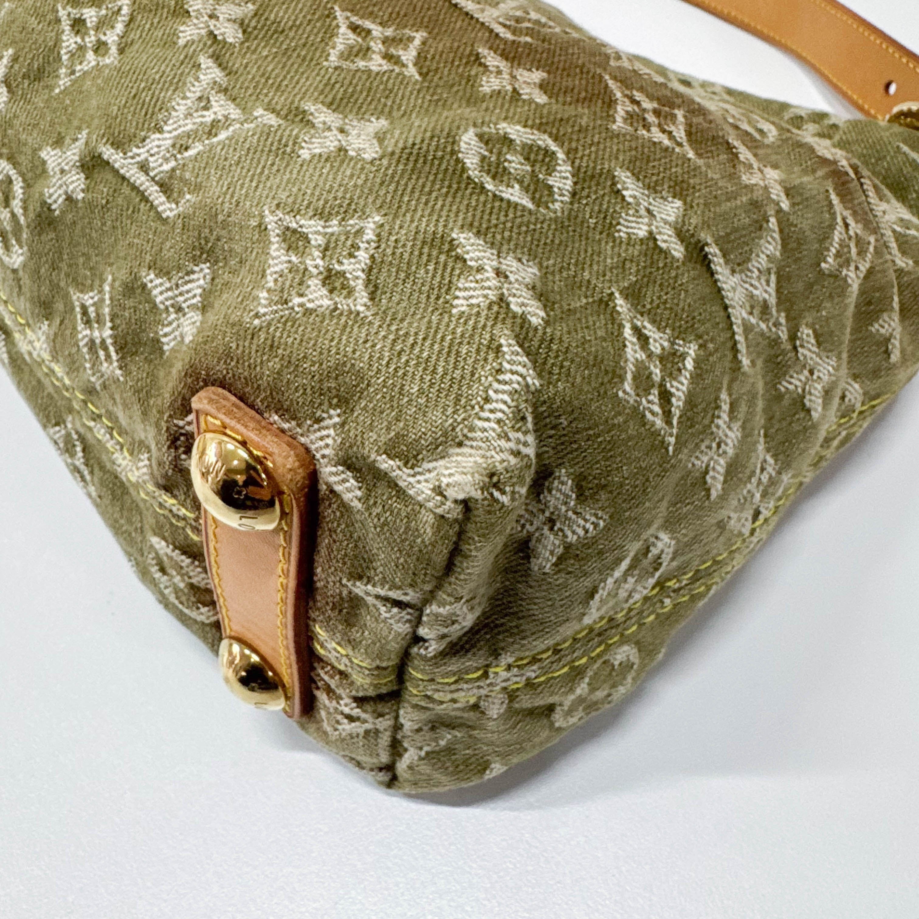 Baggy Monogram PM Khaki Denim Shoulder Bag