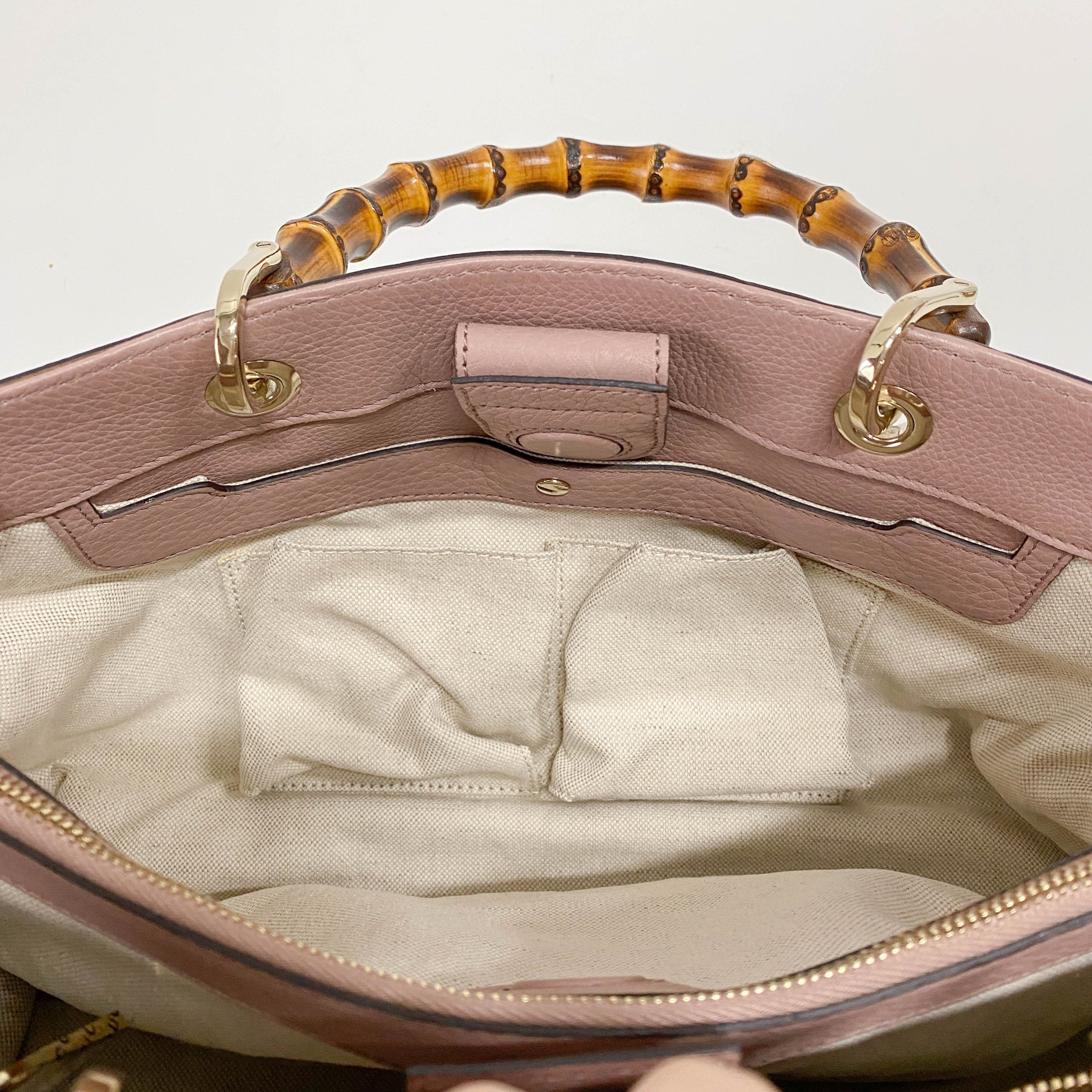 Bamboo Shopper Pink Leather Two Way Bag