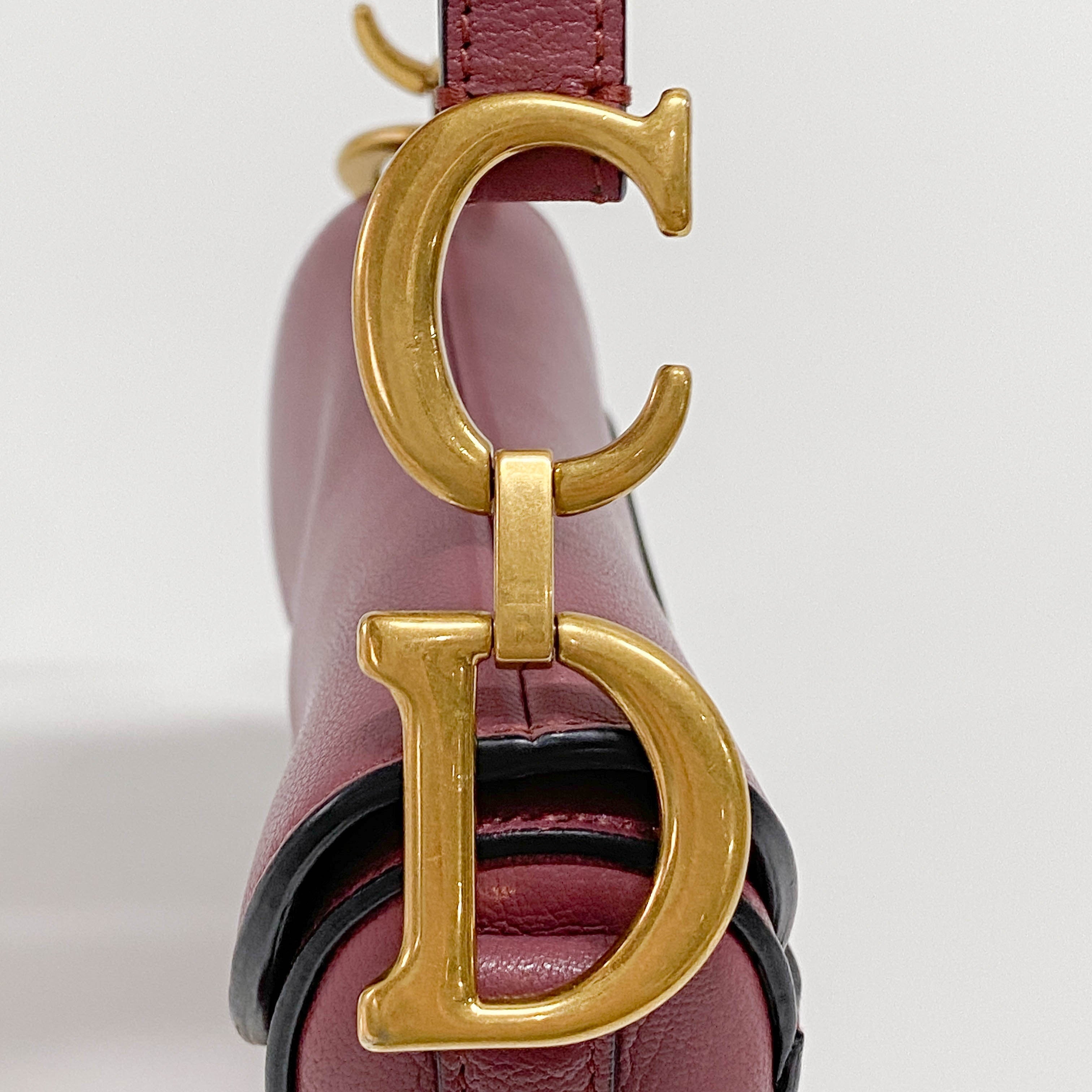 Saddle Purple/Pink Leather Shoulder Bag