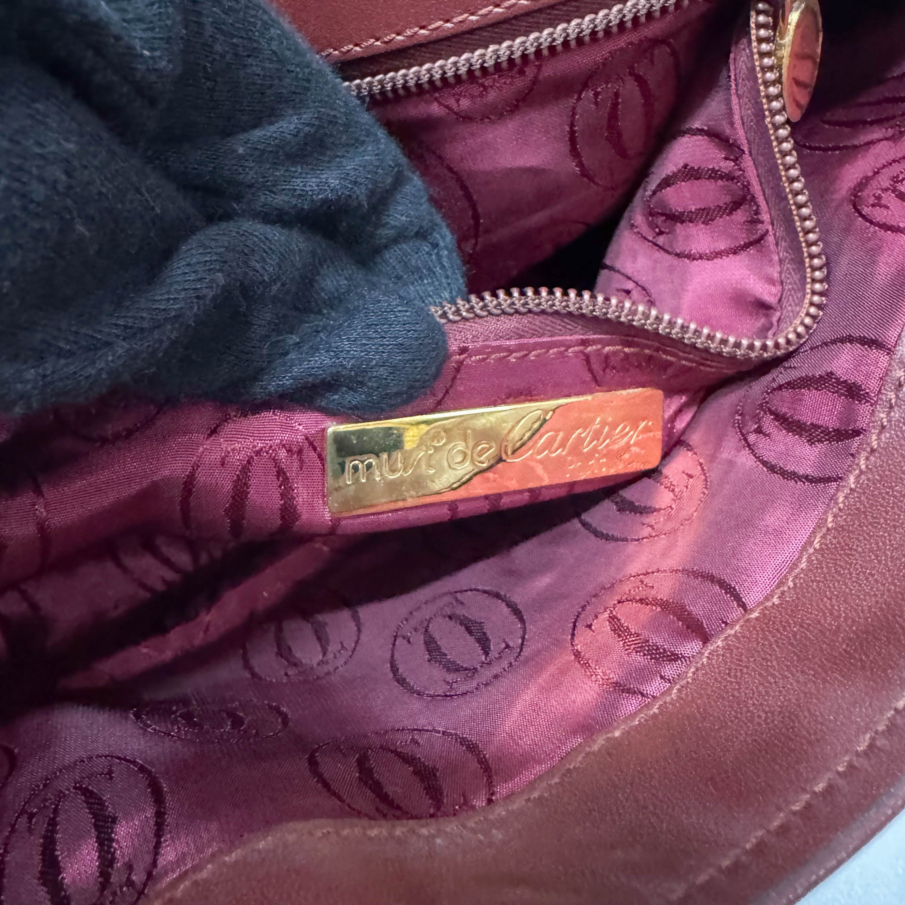 Must de Burgundy Leather Clutch Bag