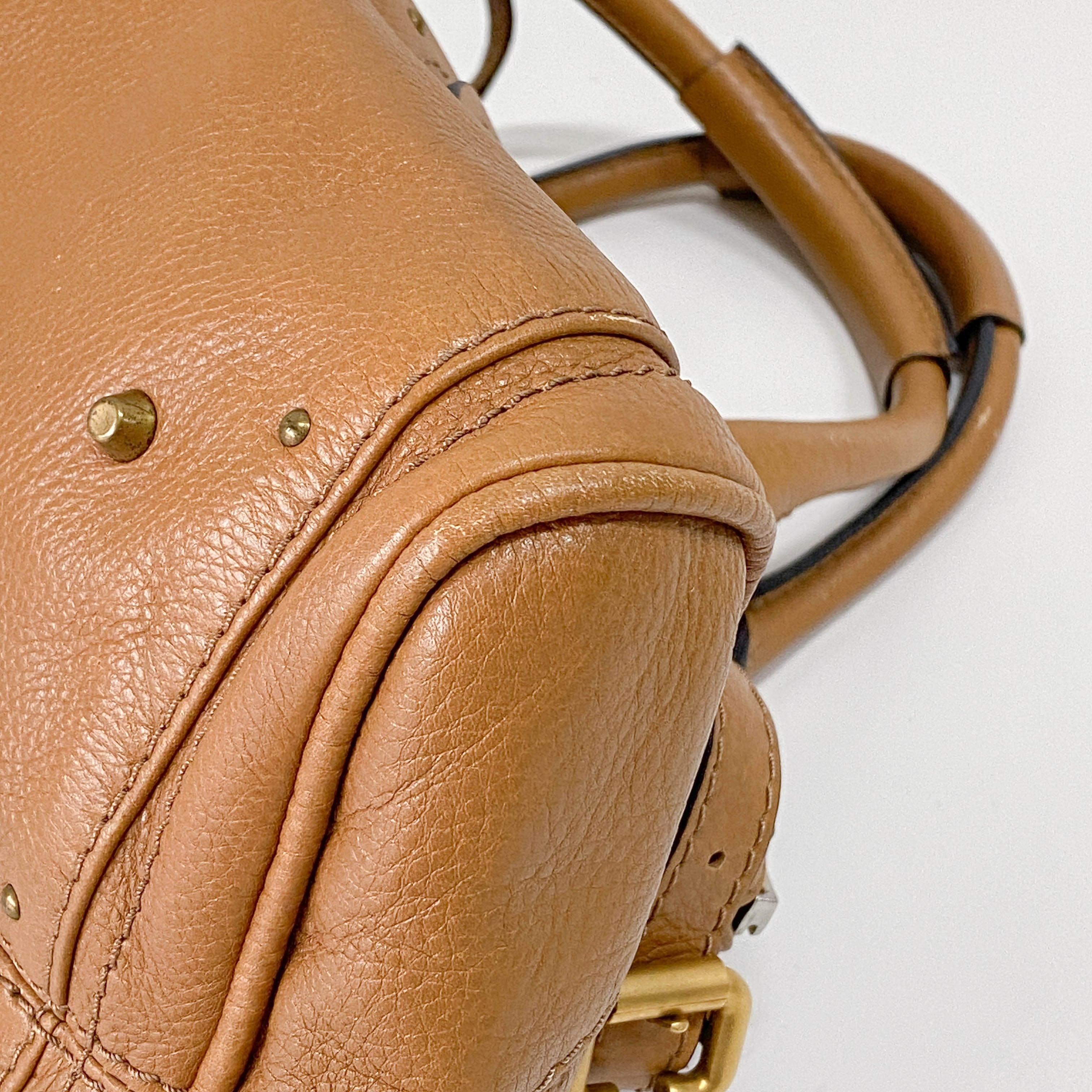 Paddington Brown Calfskin Leather Shoulder Bag