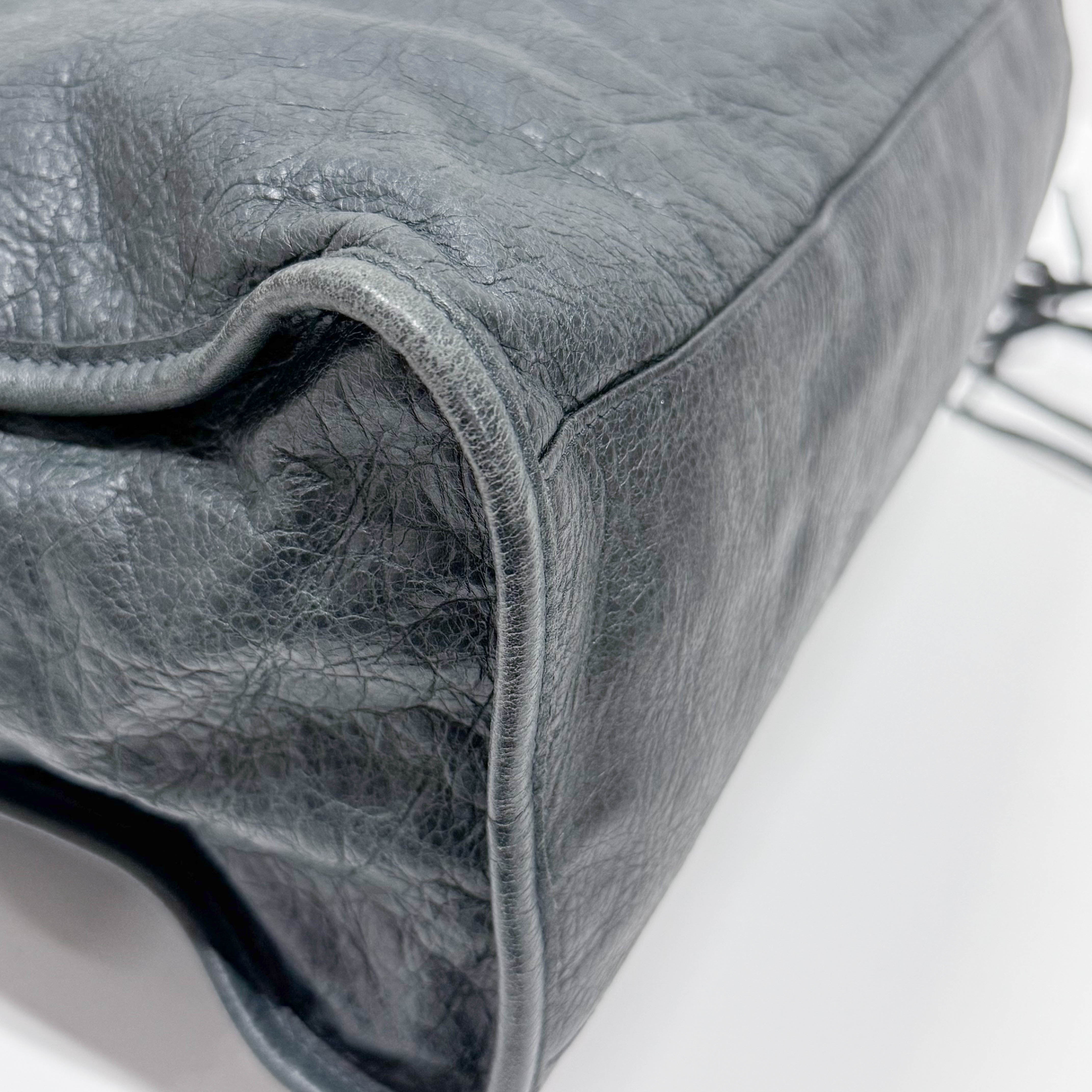 The City Grey Calfskin Leather Two Way Bag