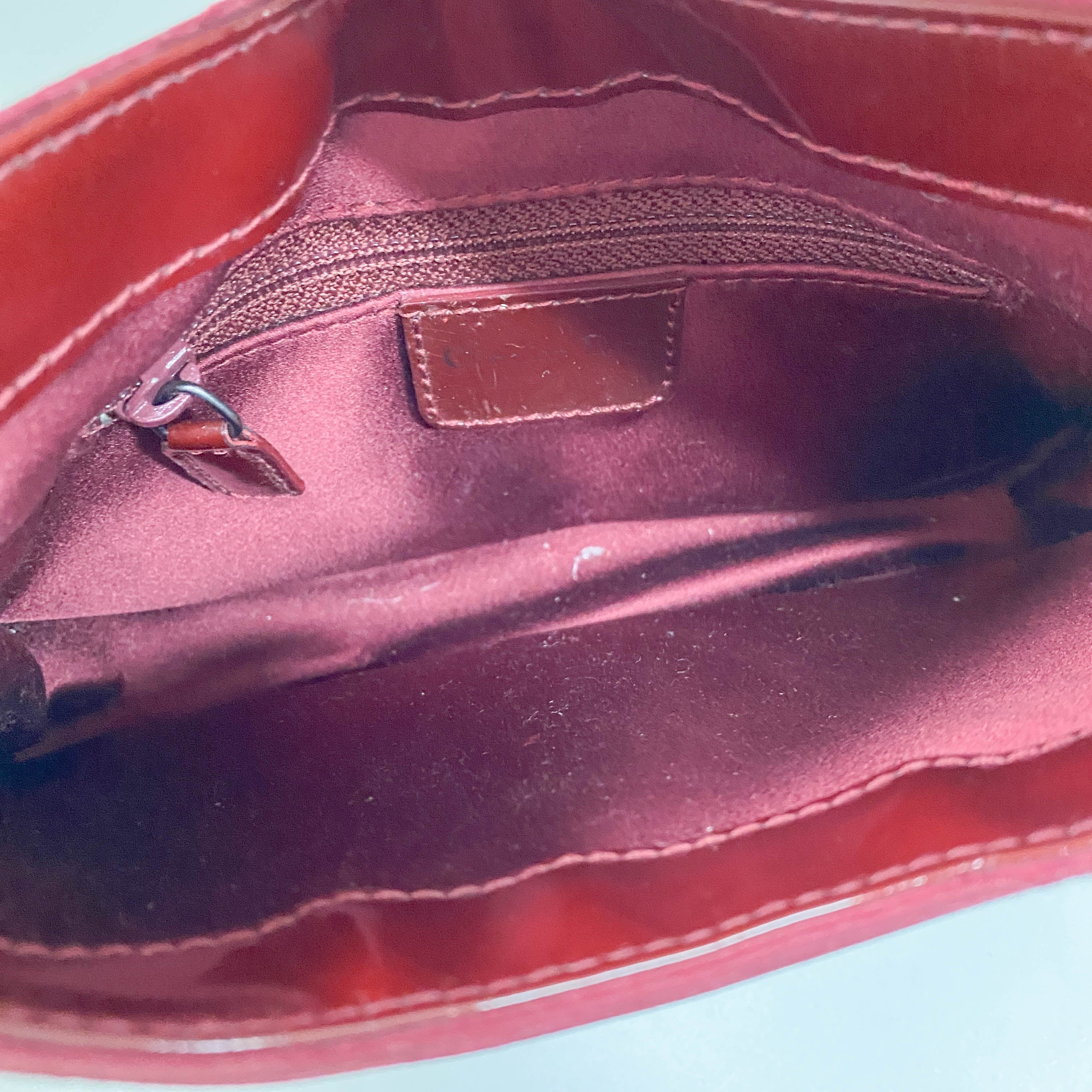 Mini Burgundy Satin Hobo Shoulder Bag