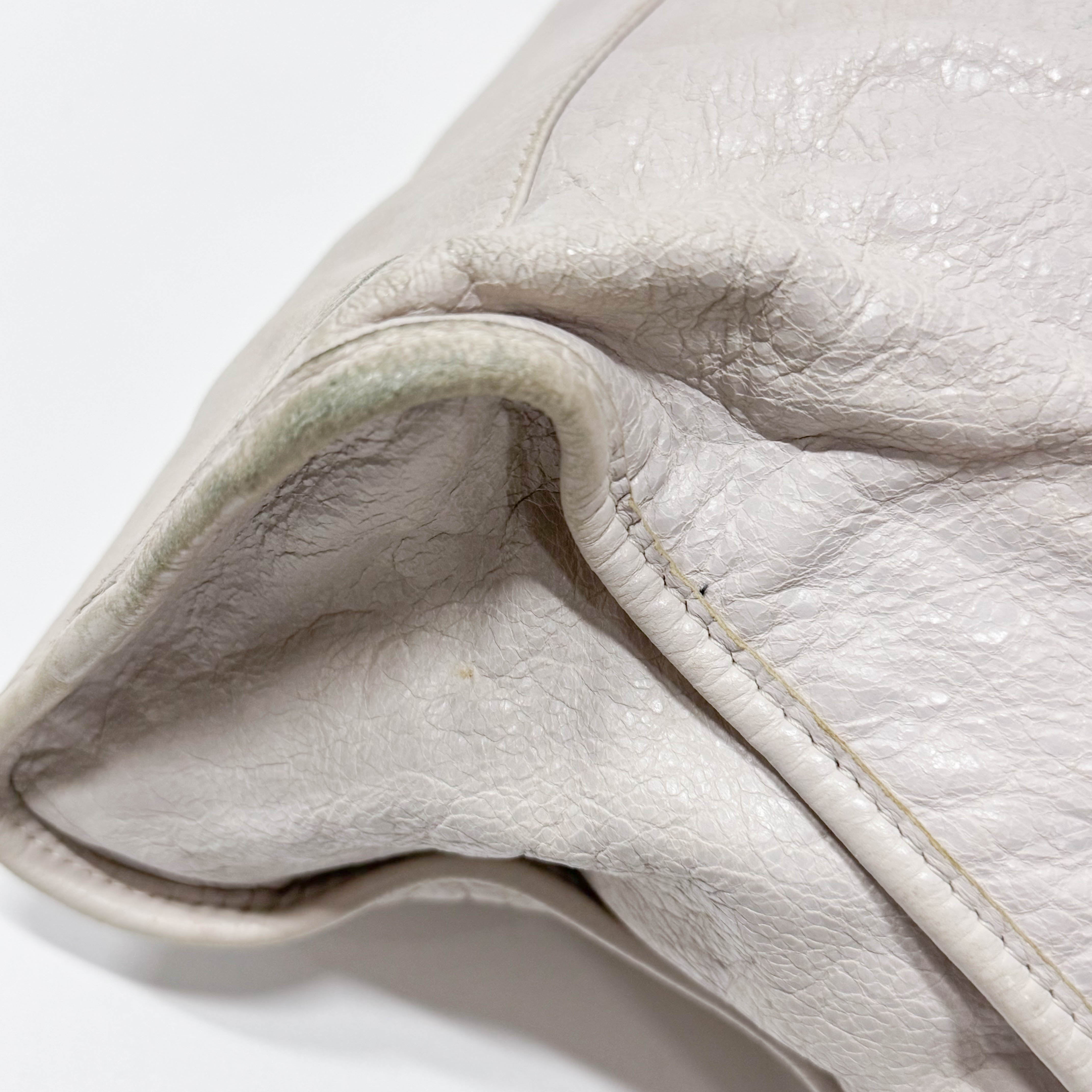 The City Beige Calfskin Leather Two Way Bag