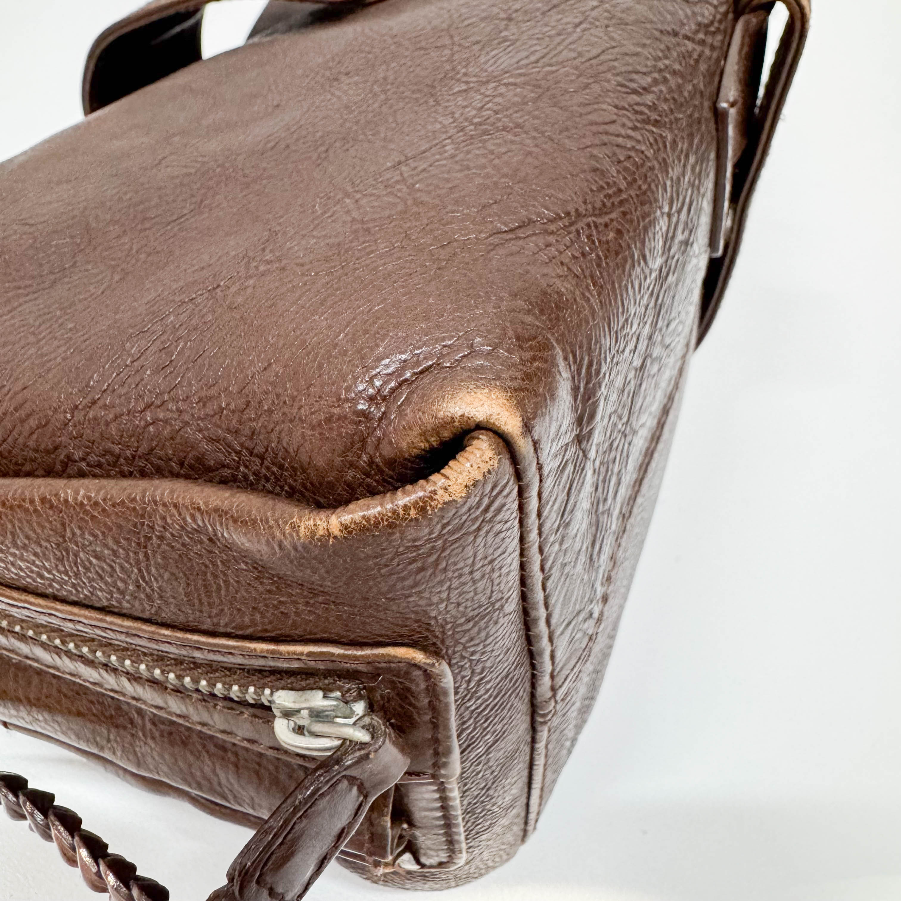 Flight Brown Leather Shoulder Bag