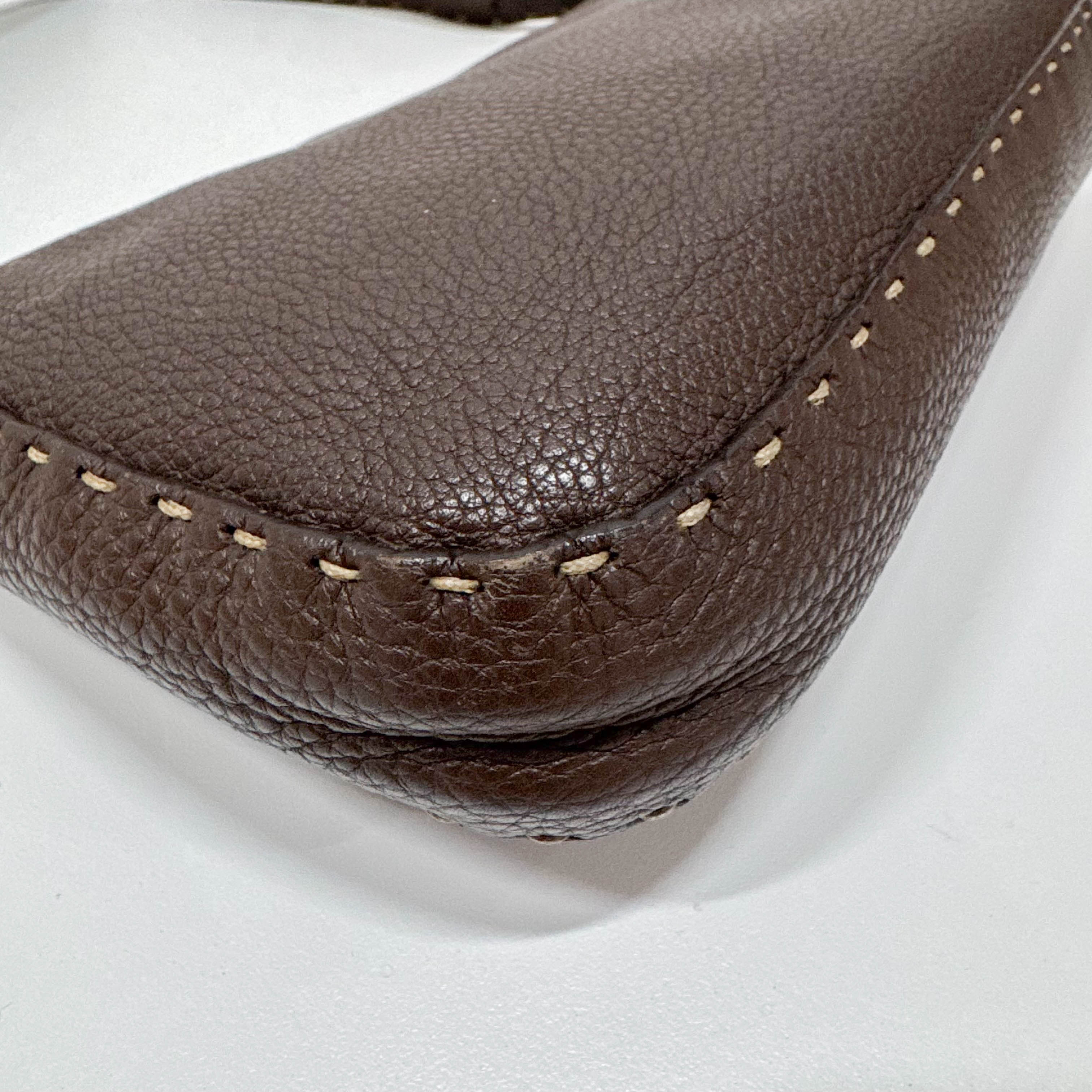Selleria Baguette Brown Leather Shoulder Bag