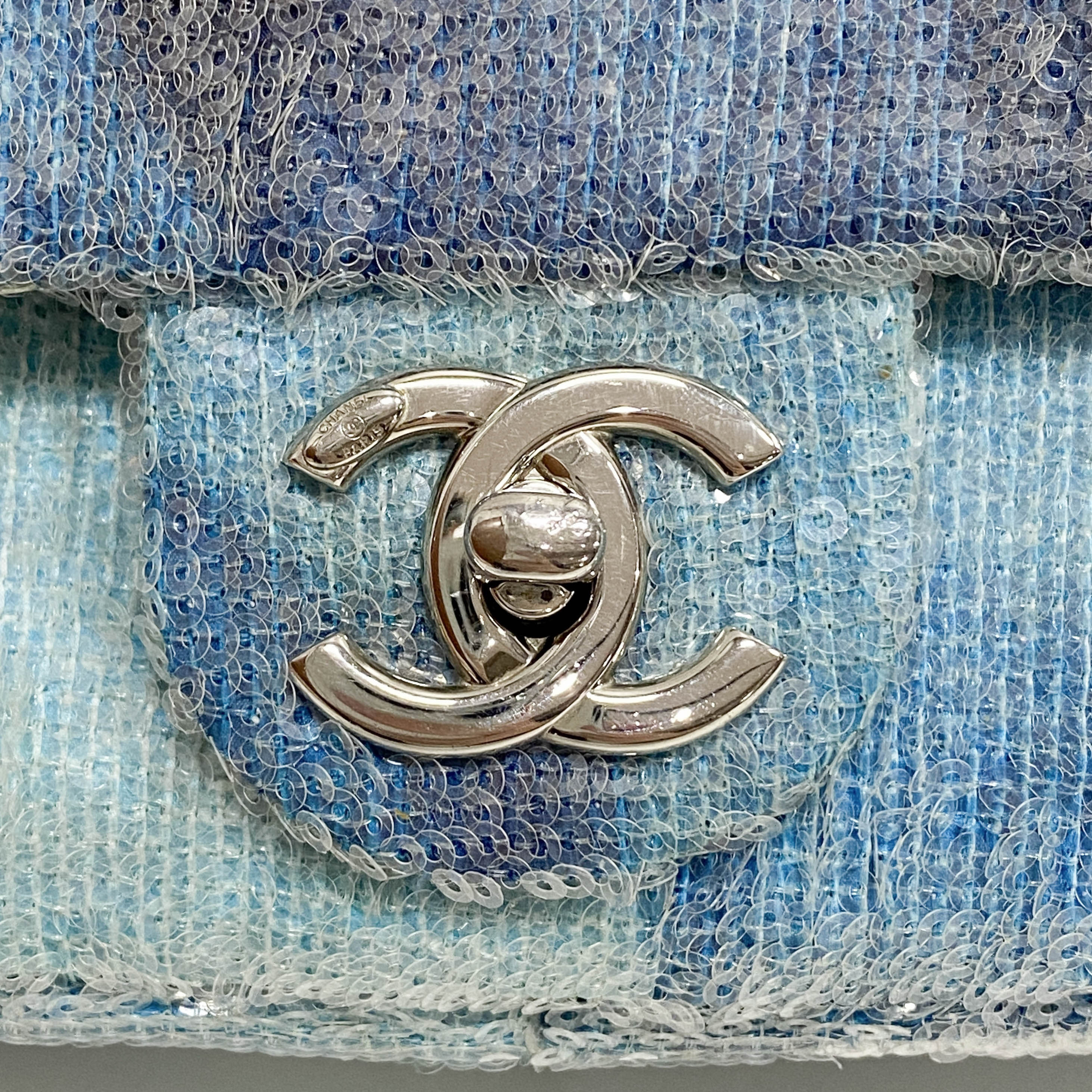 Small Waterfall Timeless Blue Sequin Bag