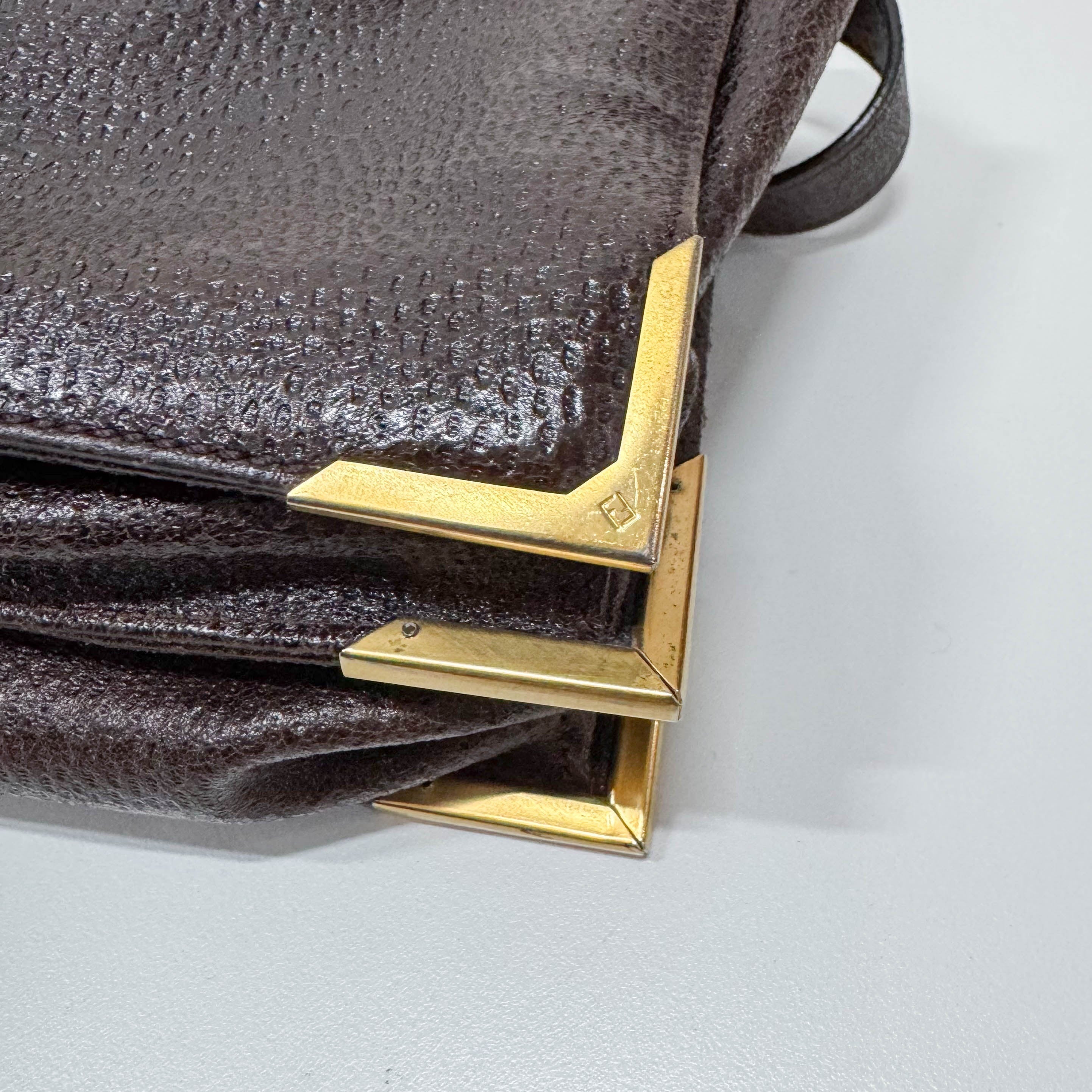 Vintage Brown Leather Shoulder Bag