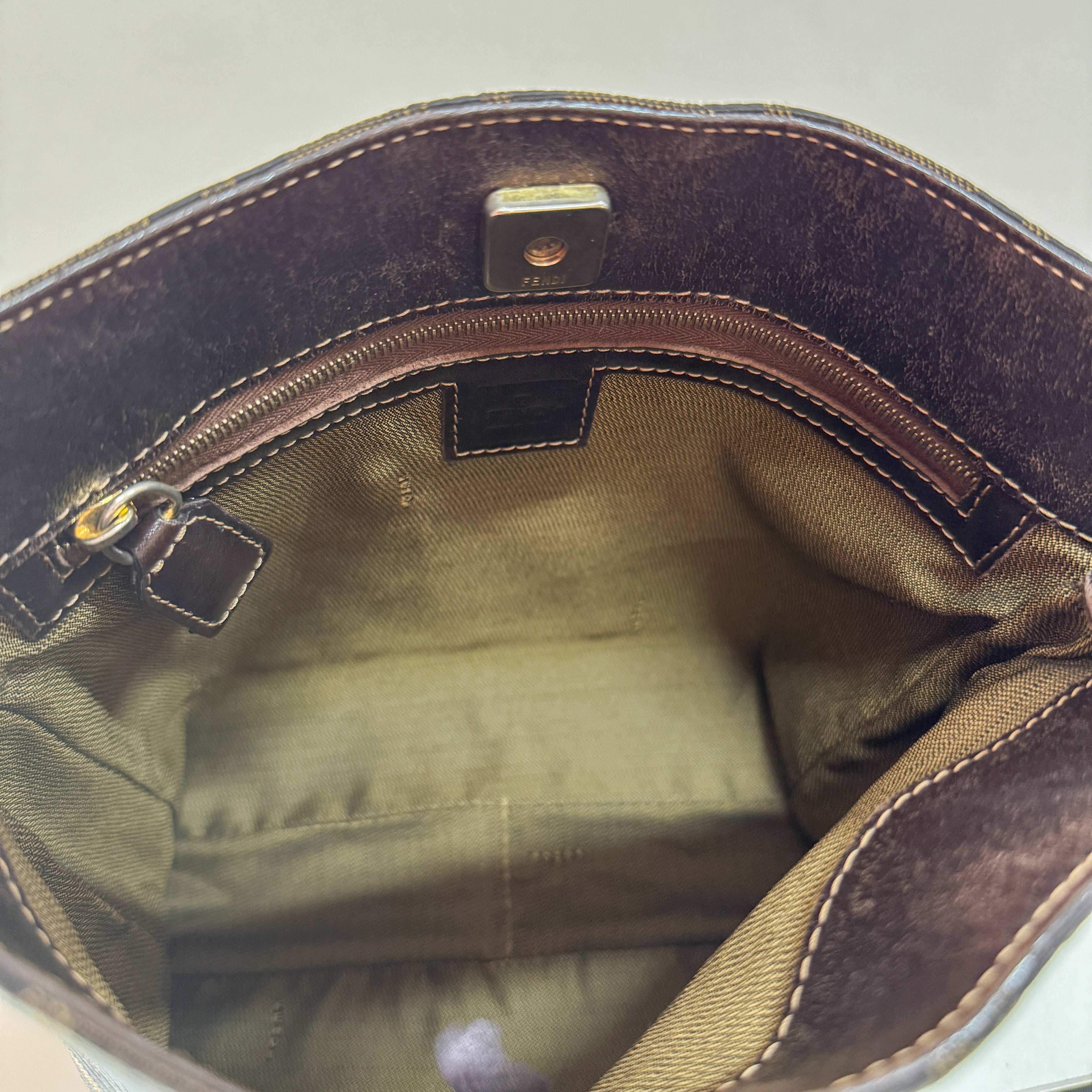 Zucca Brown Canvas Shoulder Bag