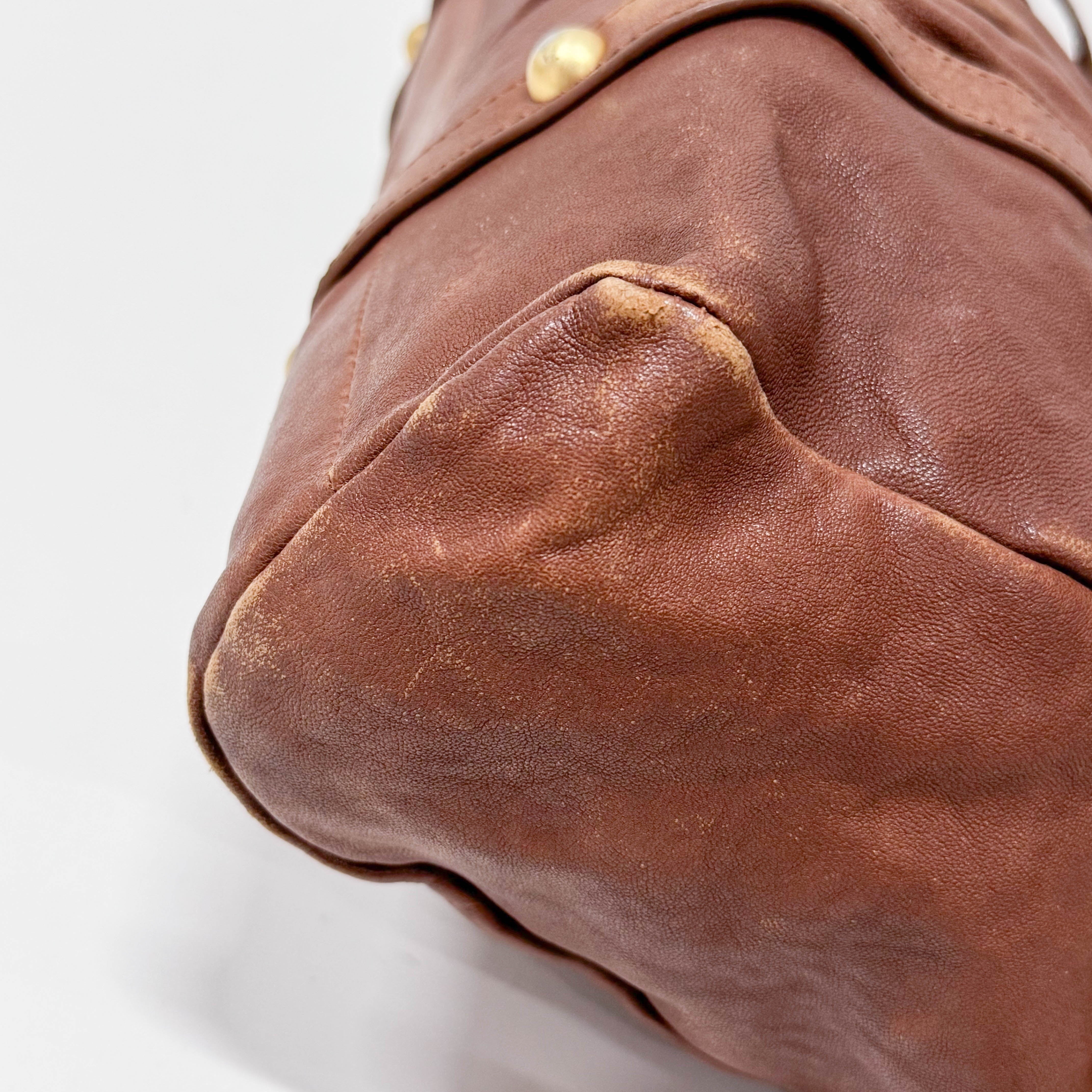 Vittelo Brown Leather Hand Bag