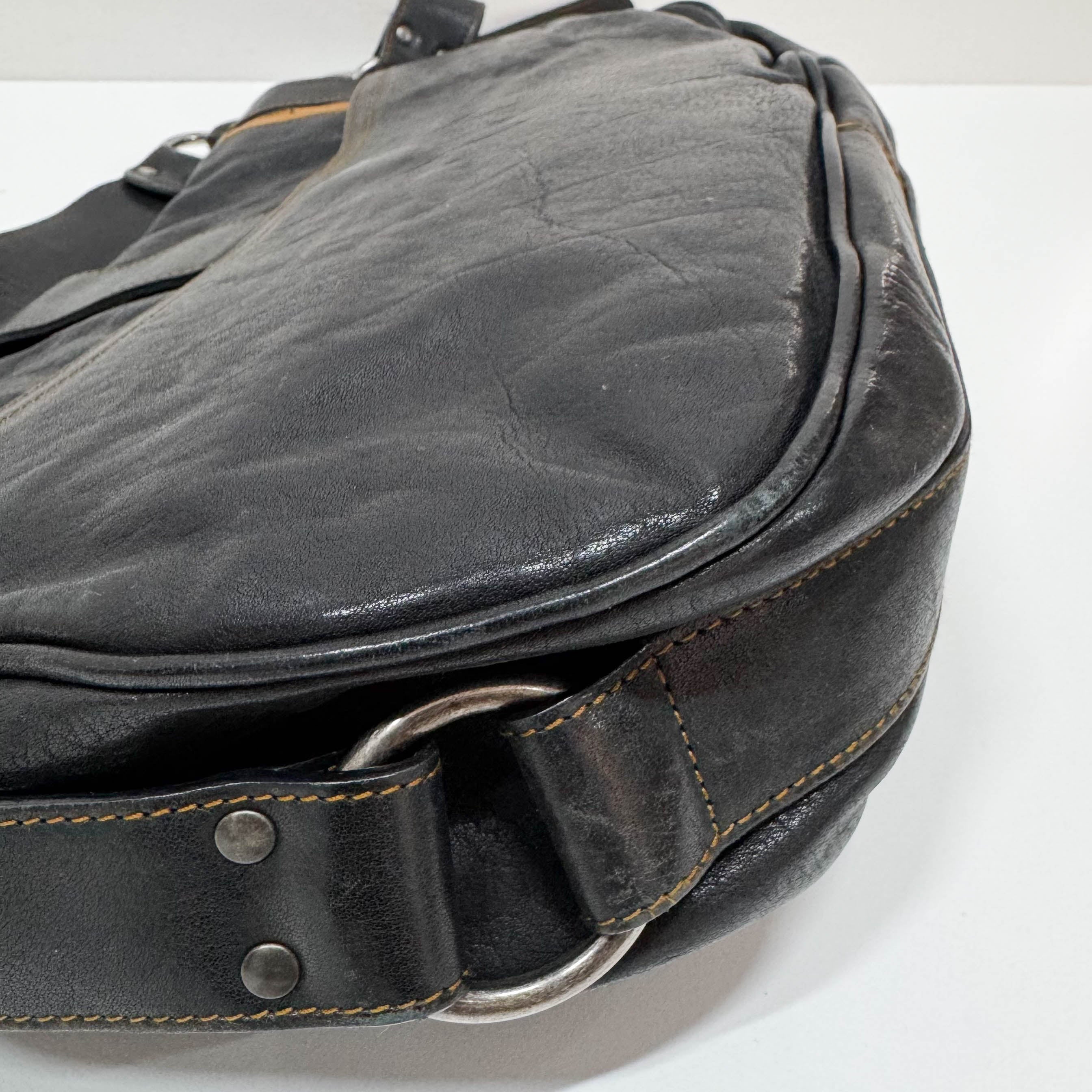 Gaucho Black Leather Shoulder Bag