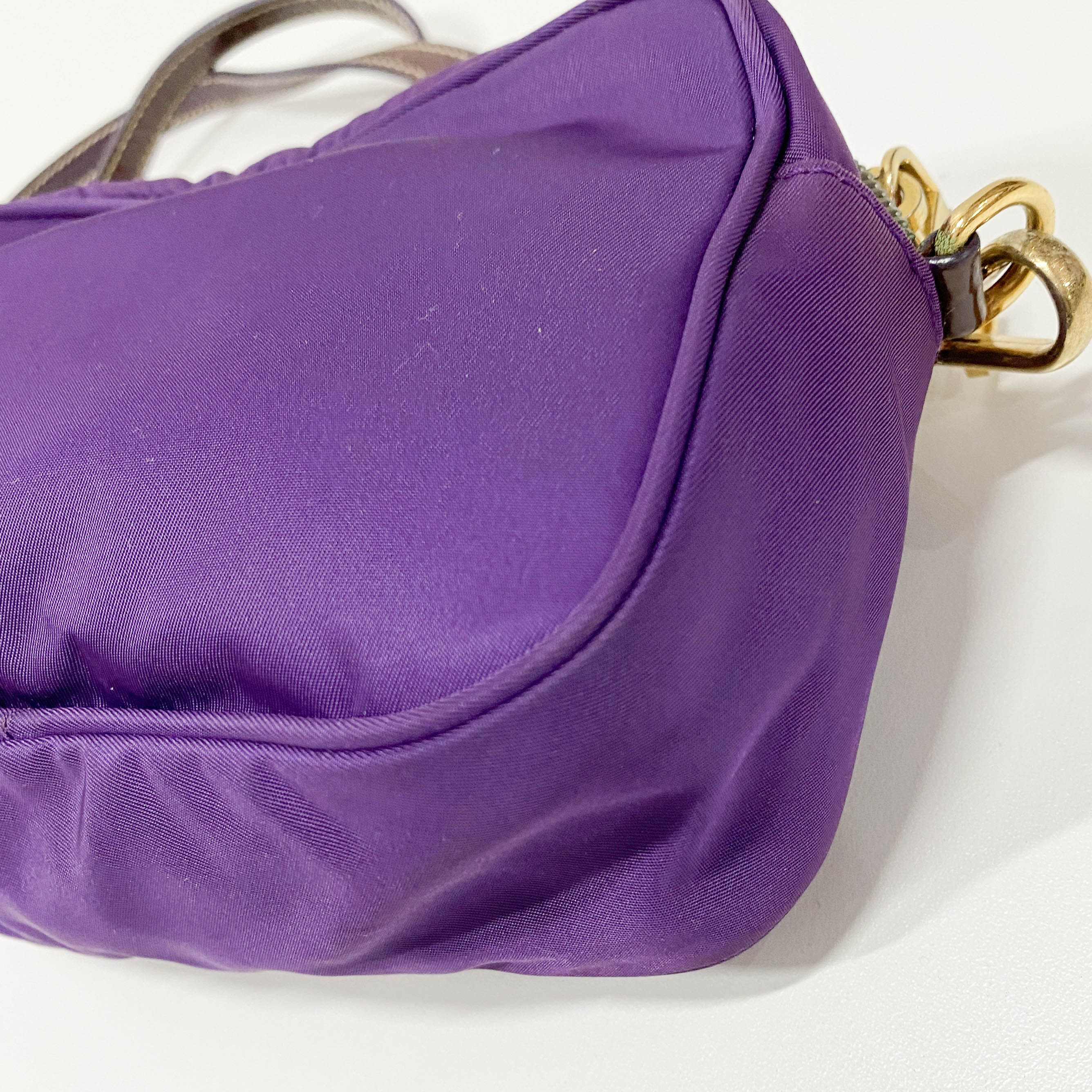 Tessuto Pietre Purple Nylon Crossbody Bag