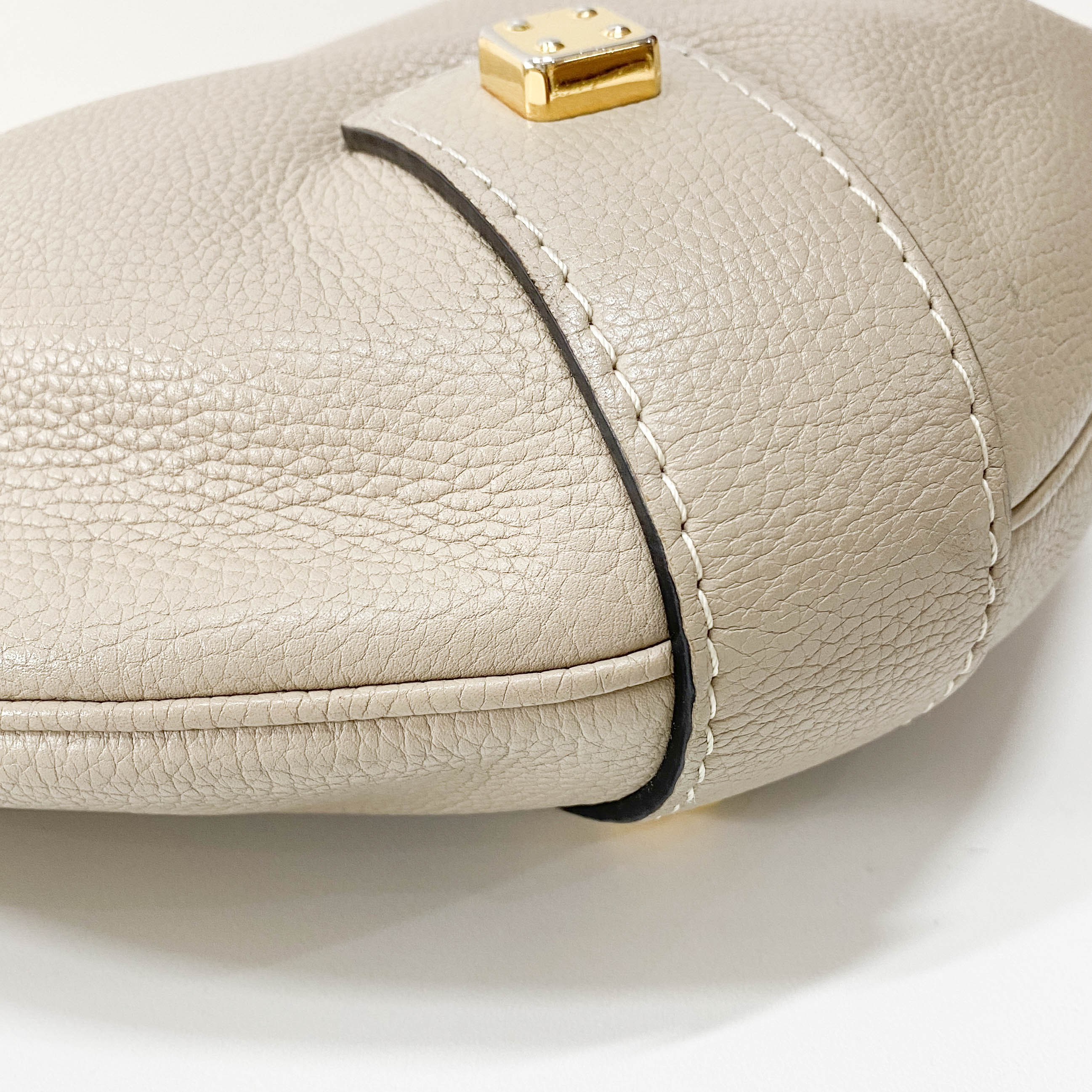 New Road Beige Leather Shoulder Bag