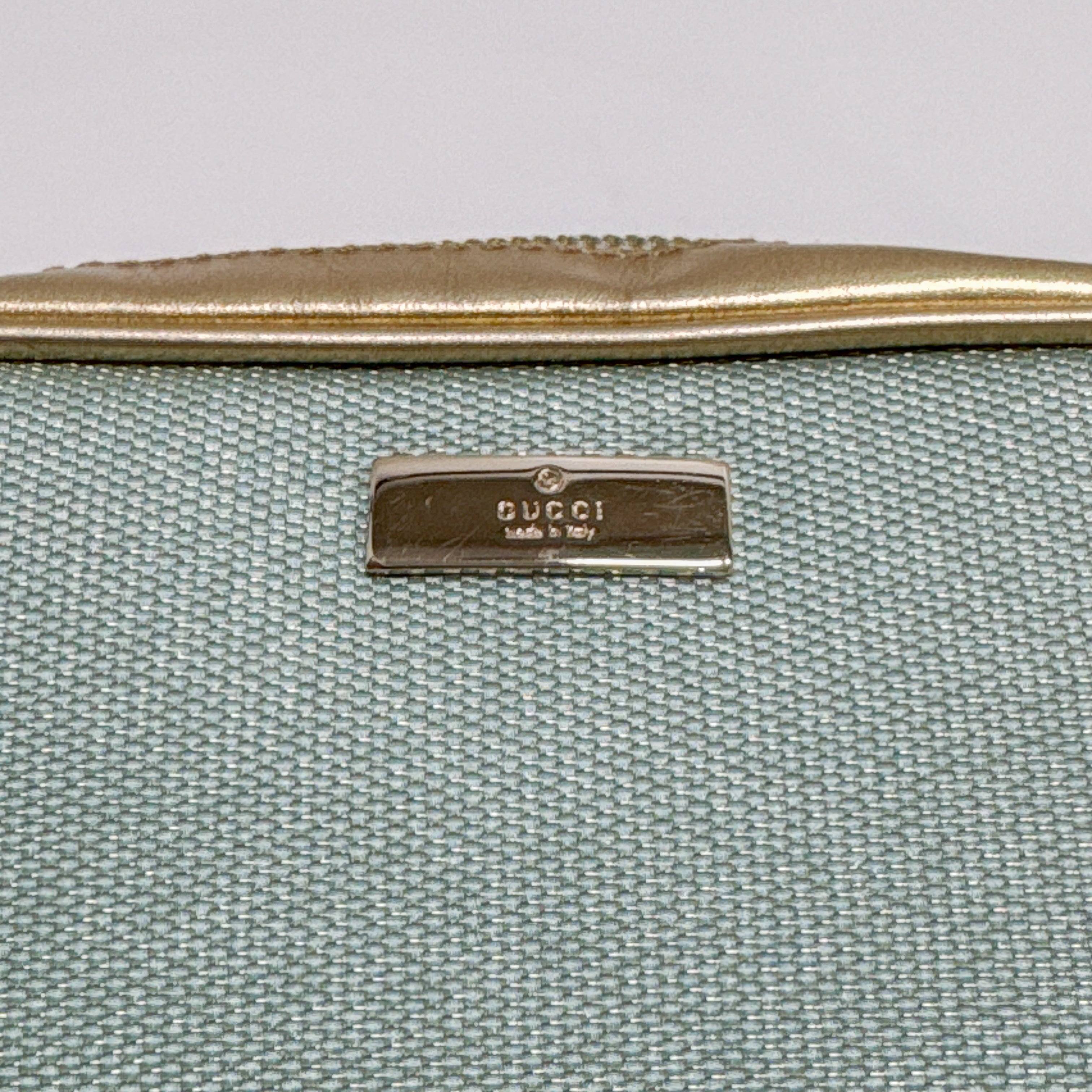 Blue & Gold Canvas Handbag