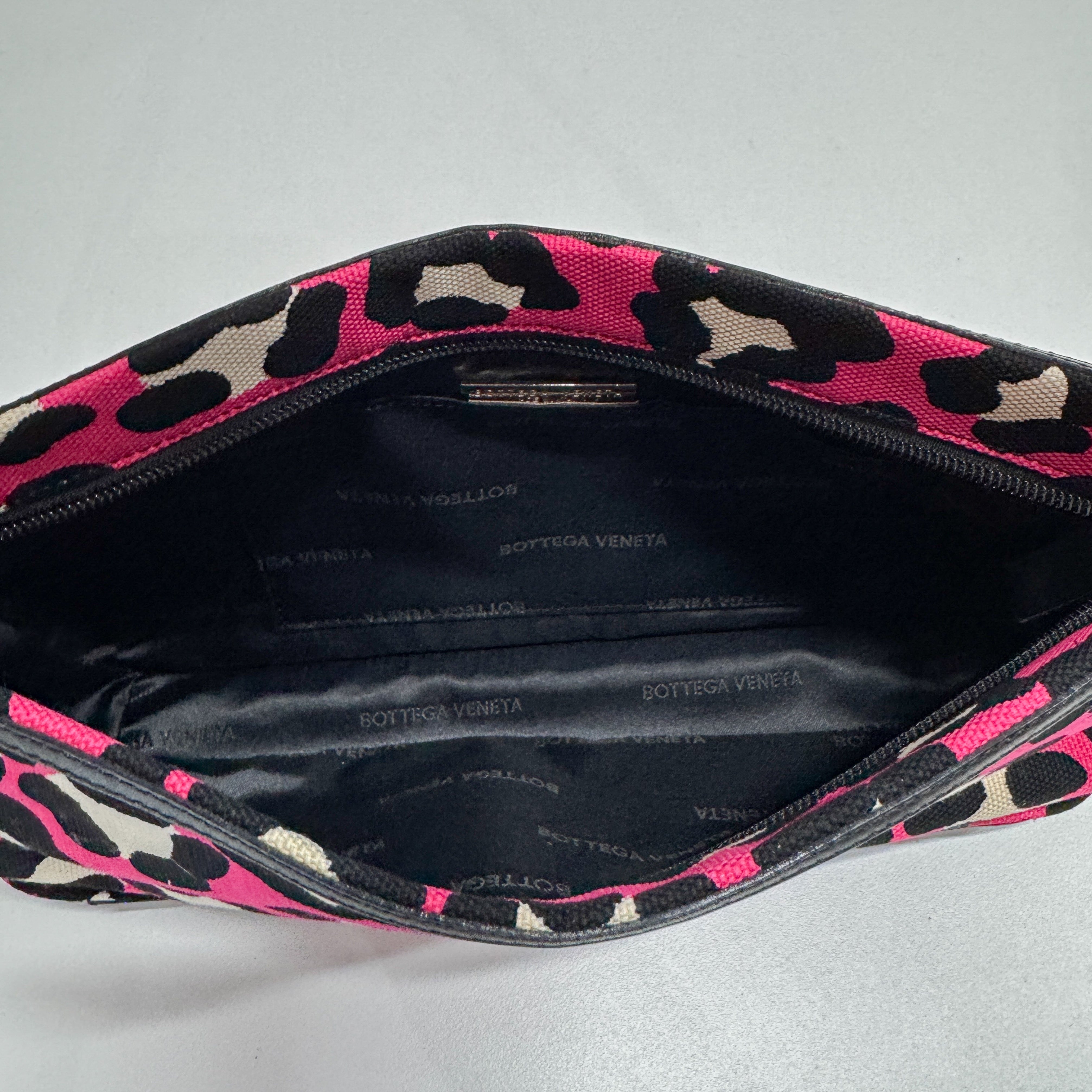 Pink Leopard Print Cotton Shoulder Bag