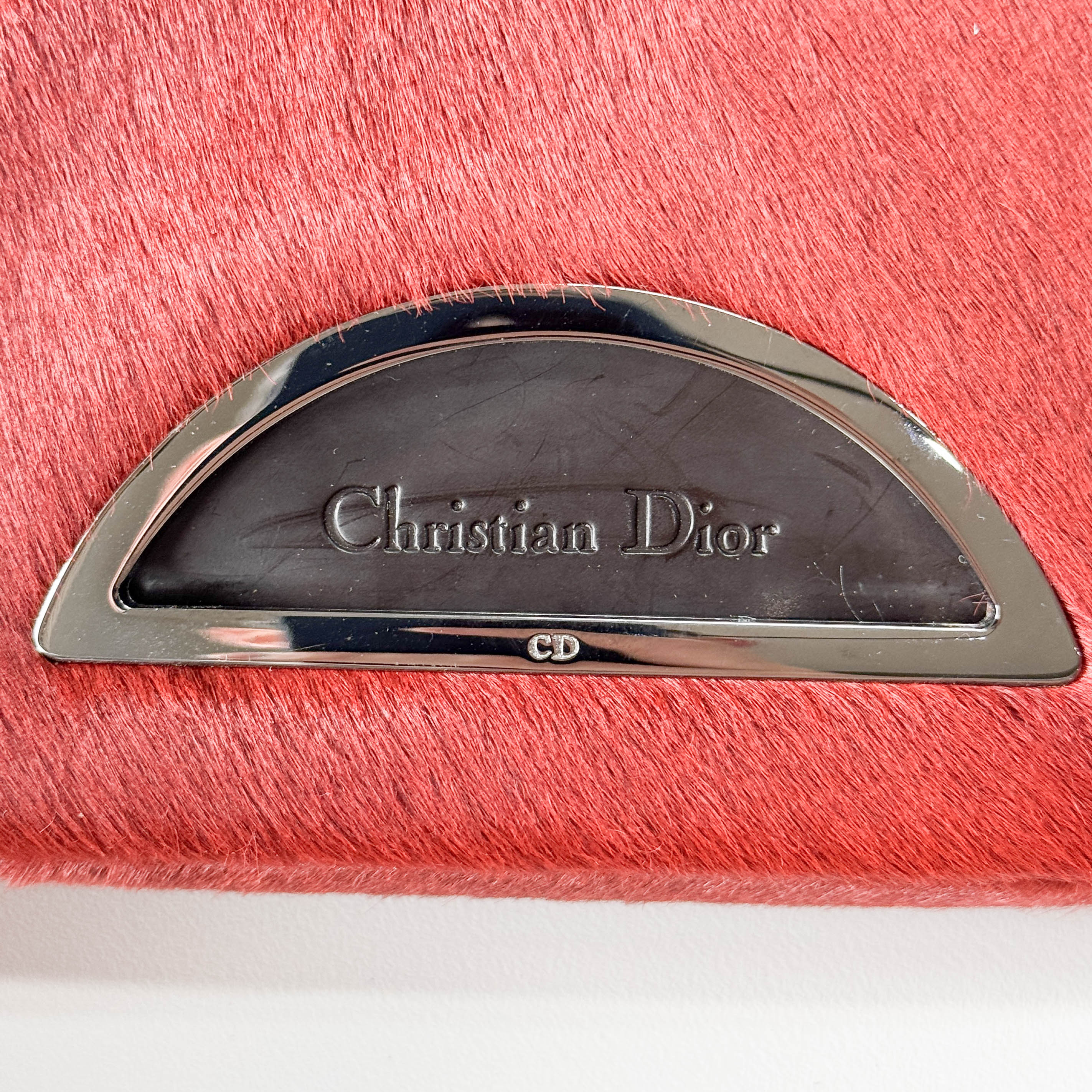 Malice Pearl Red Pony Hair Shoulder Bag