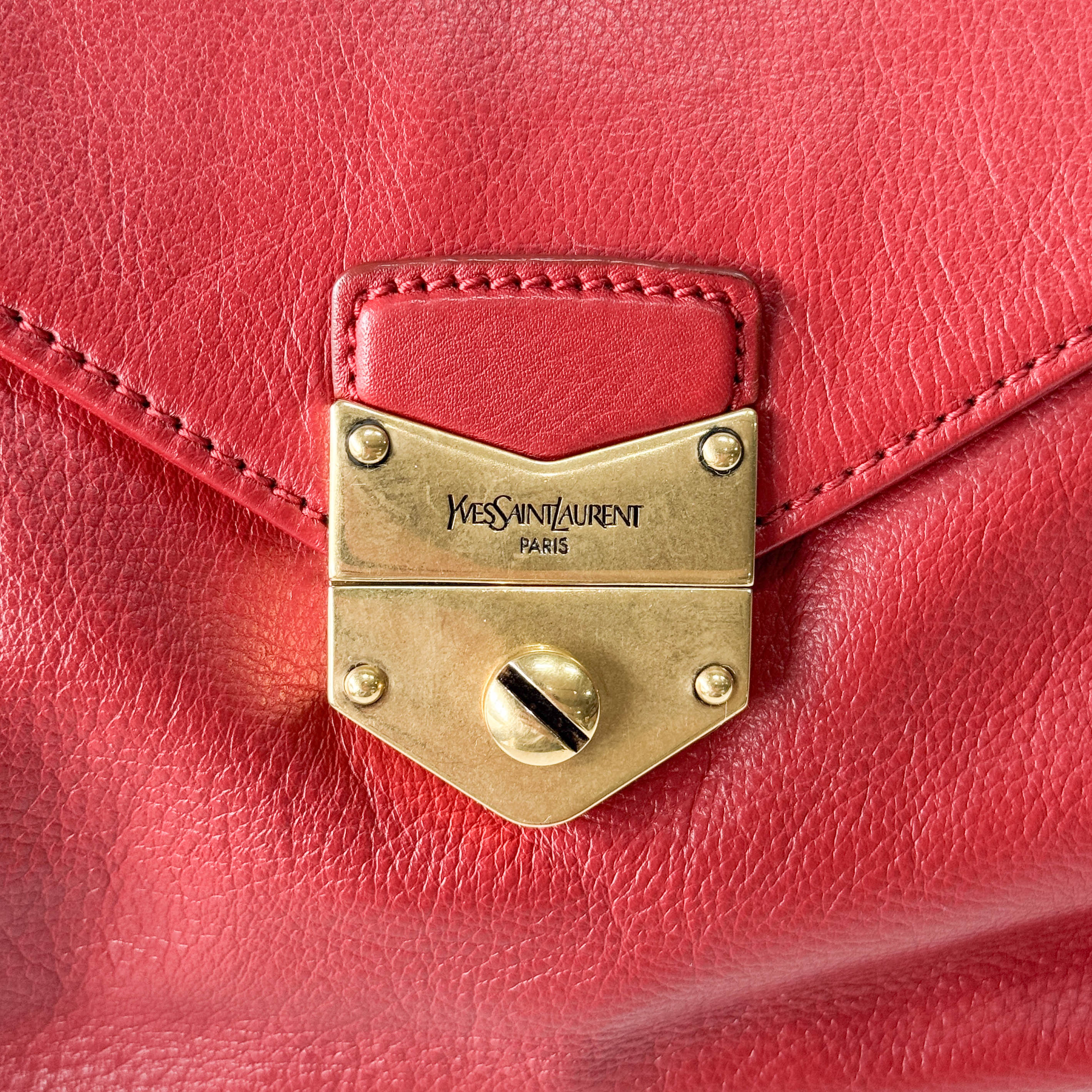 Dandy Red Leather Chain Strap Shoulder Bag