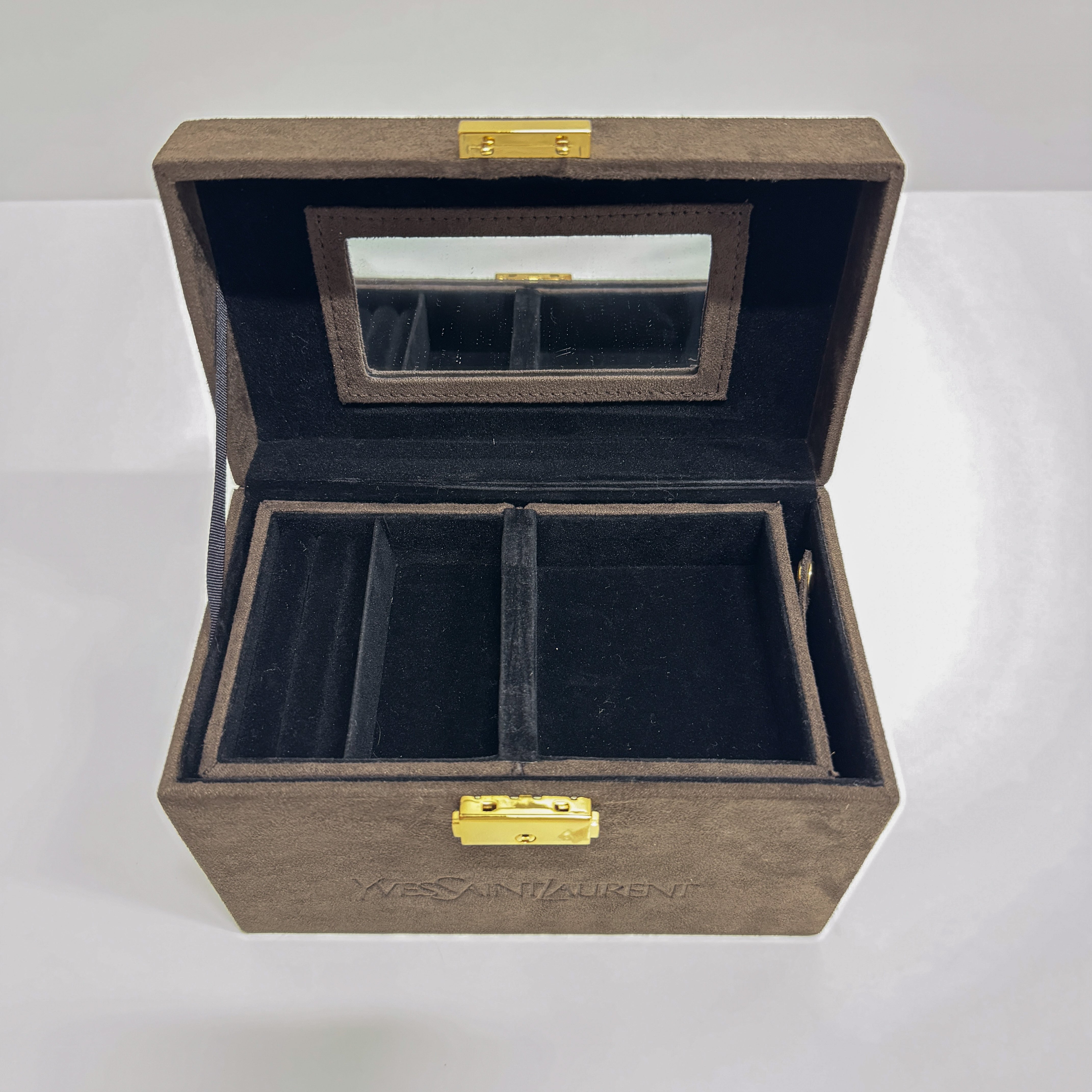 Brown Suede Makeup/Vanity Bag