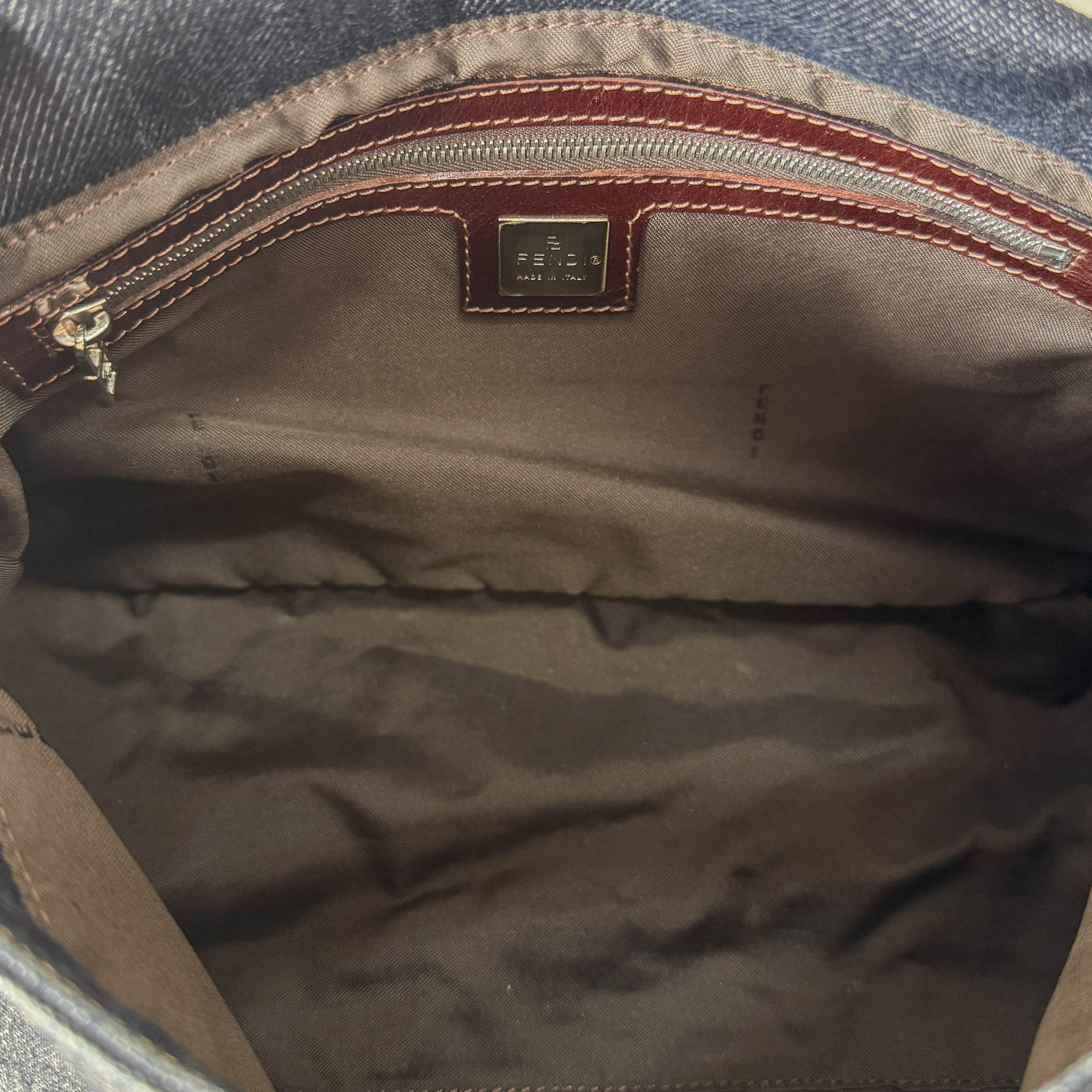 Mamma Baguette Blue Denim Shoulder Bag