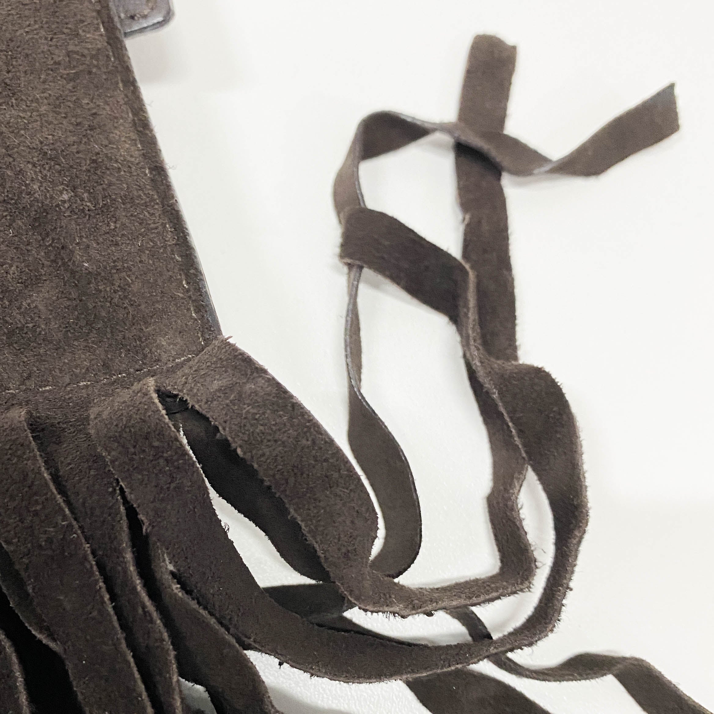 Anita Fringe Brown Suede Crossbody Bag