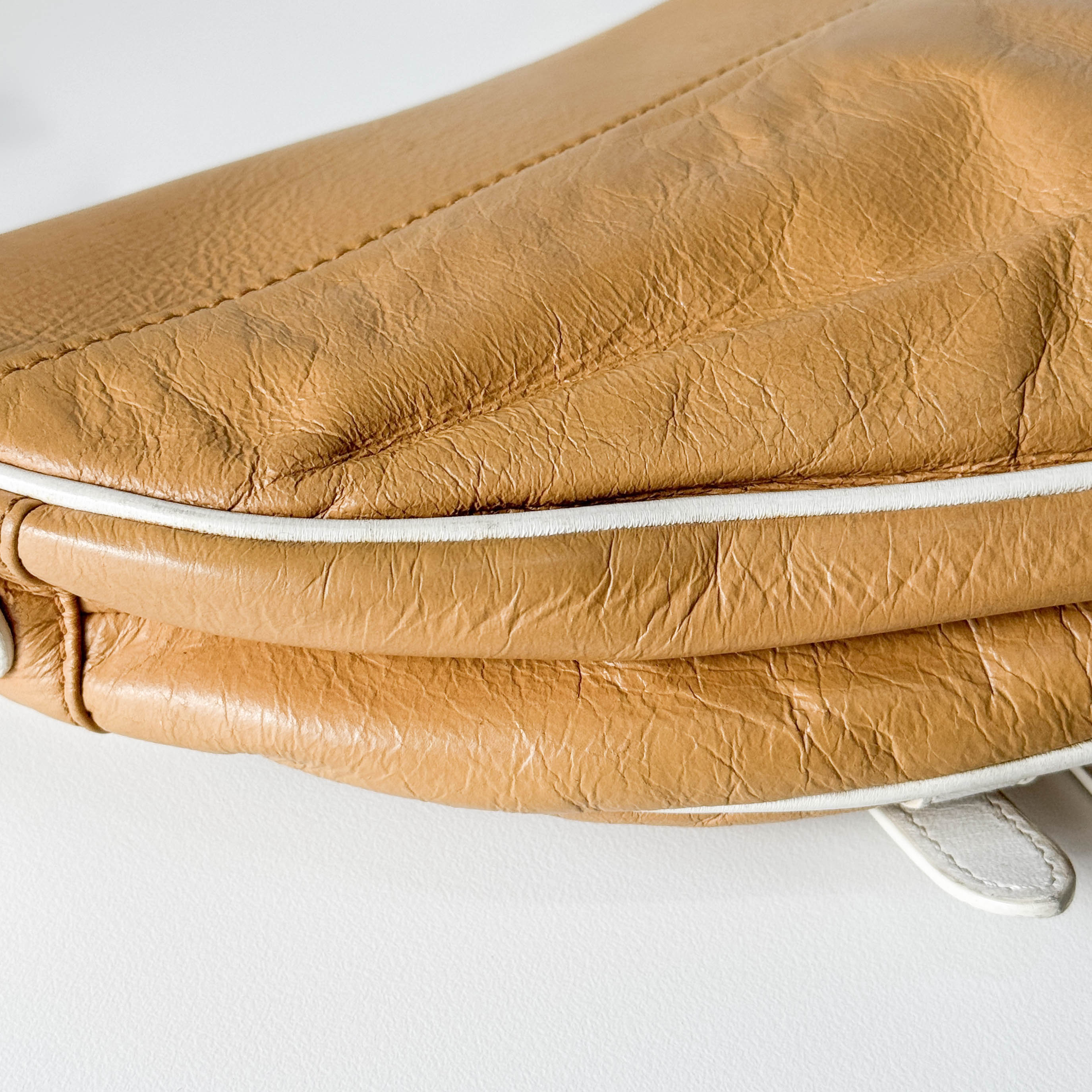 Saddle Beige Leather Shoulder Bag