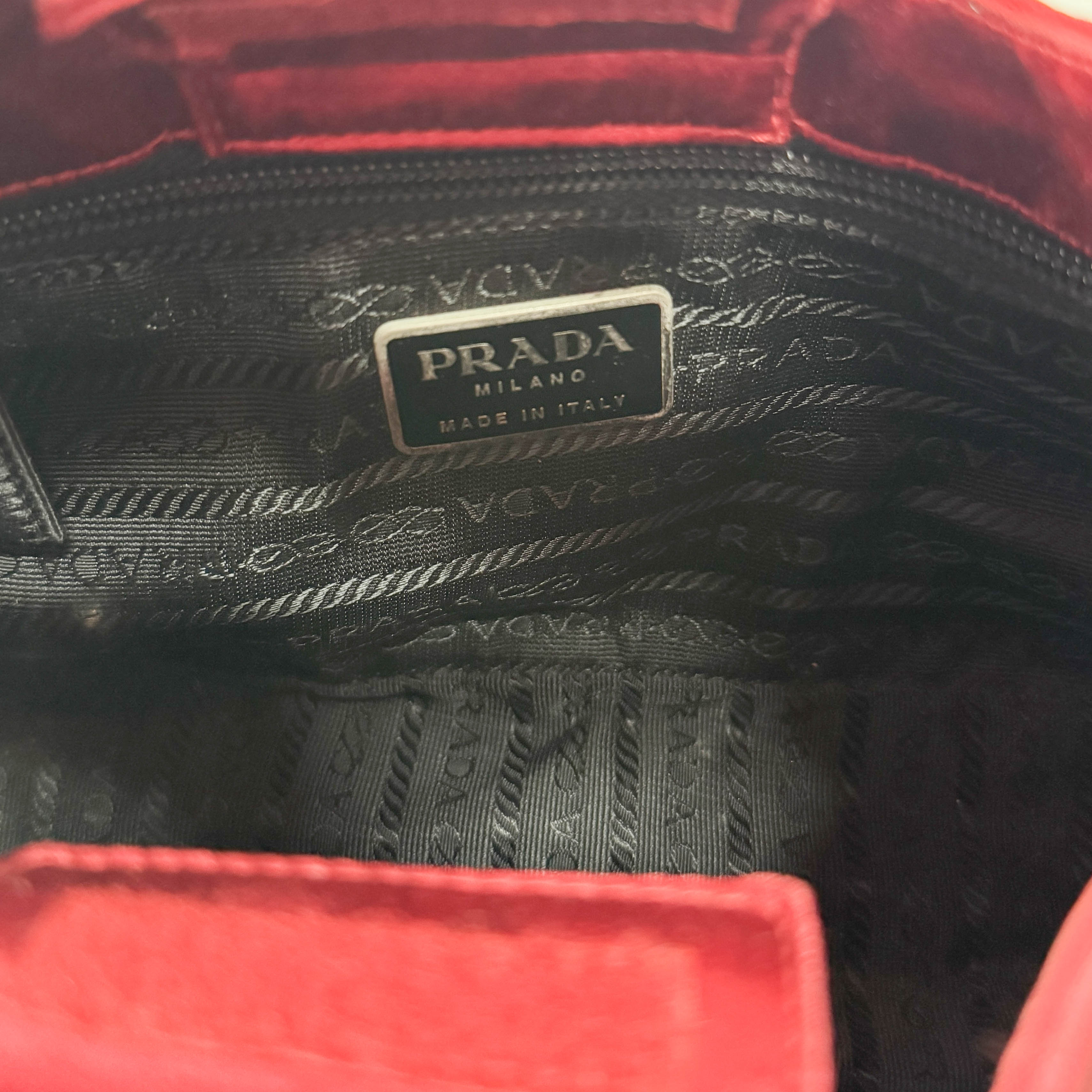 Red Satin Shoulder Bag