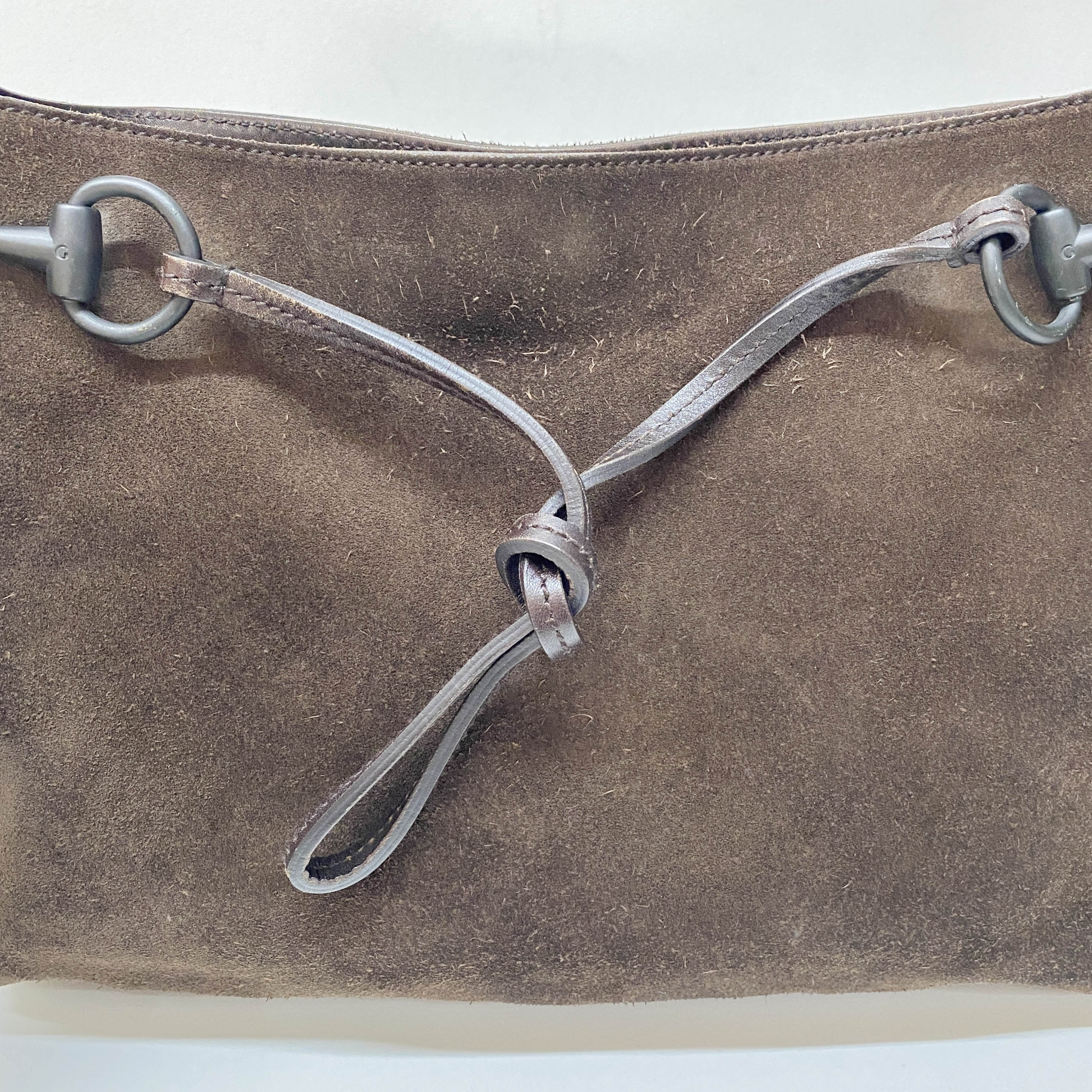 Vintage Brown Suede Shoulder Bag