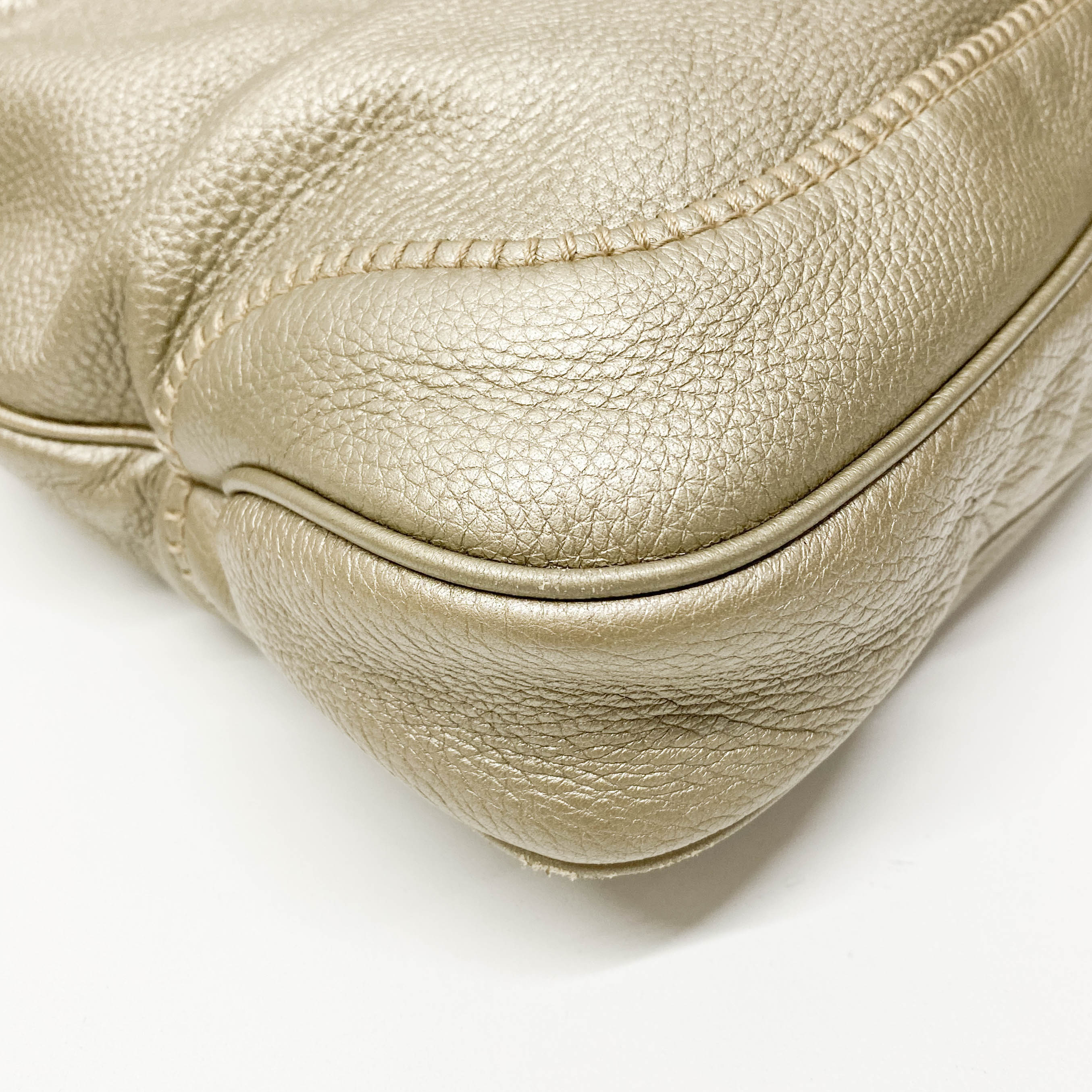 Jackie Gold Metallic Shoulder Bag