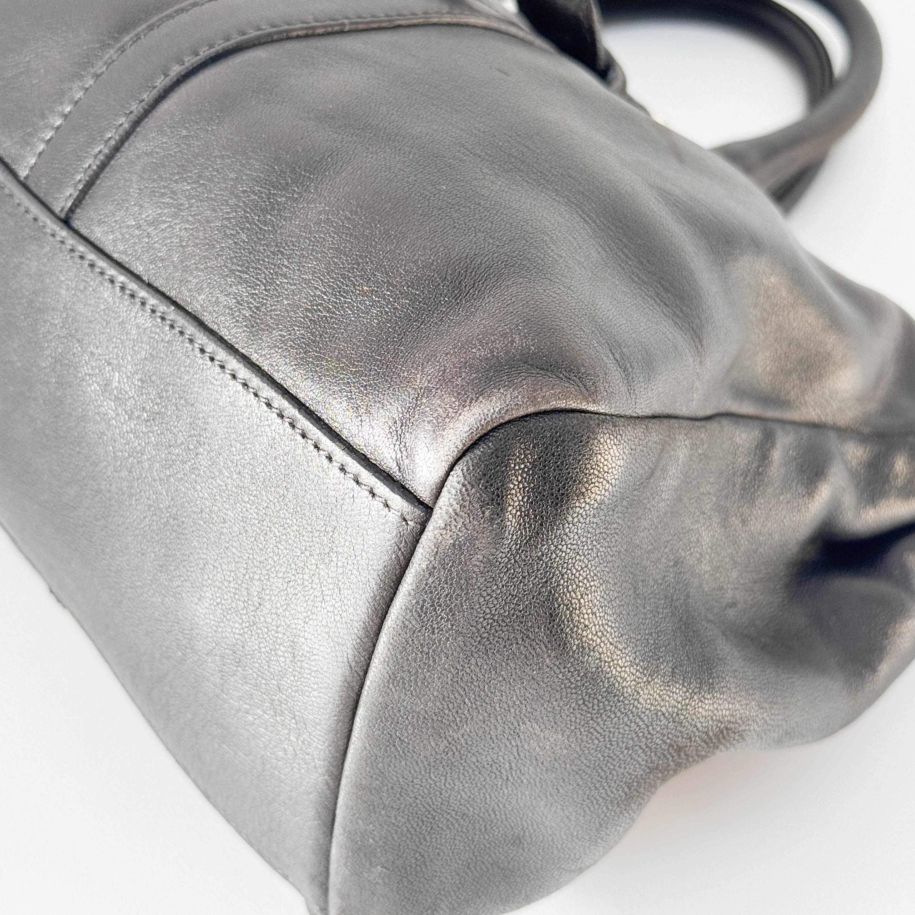 Vintage Black Leather Hand Bag