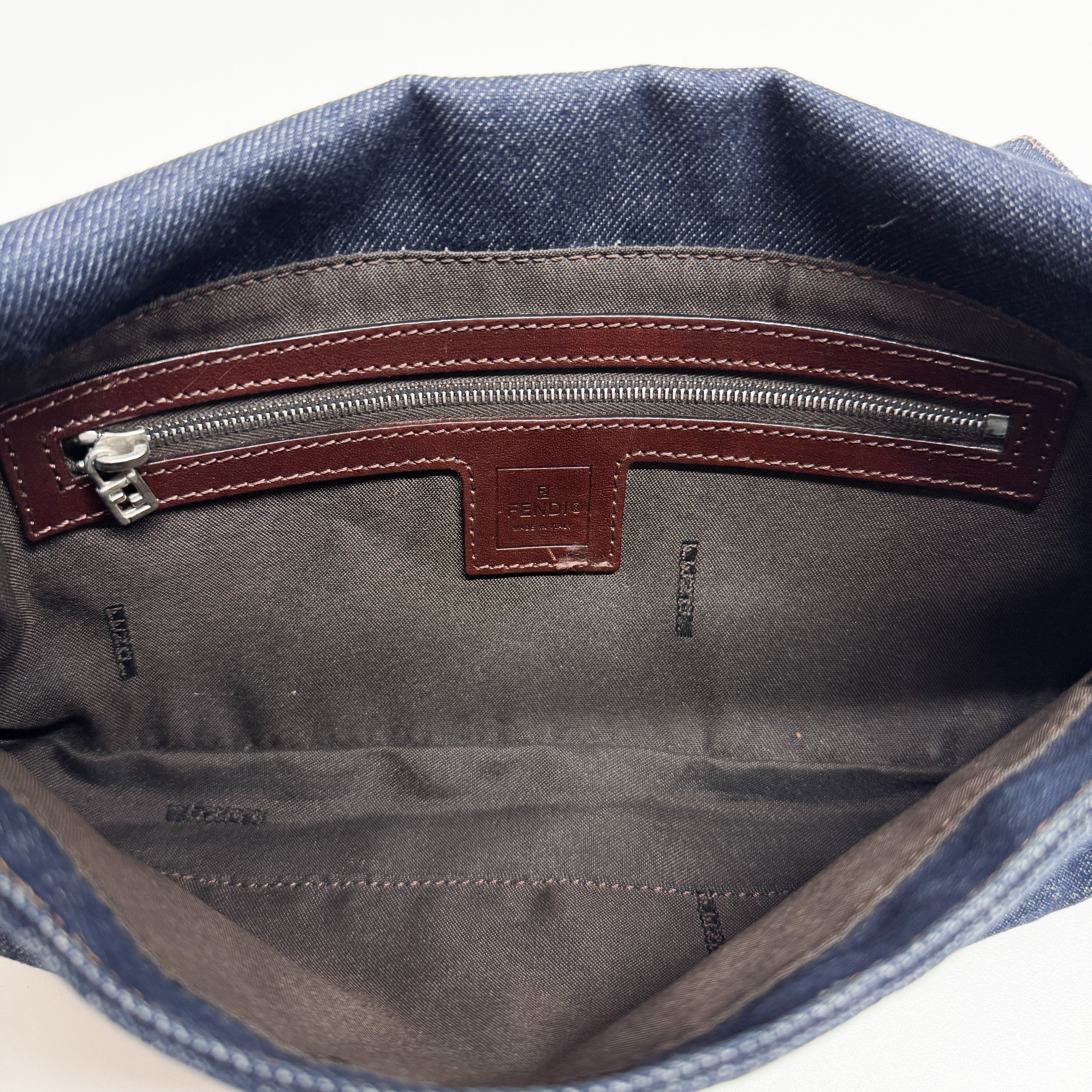 Baguette Blue Denim Shoulder Bag