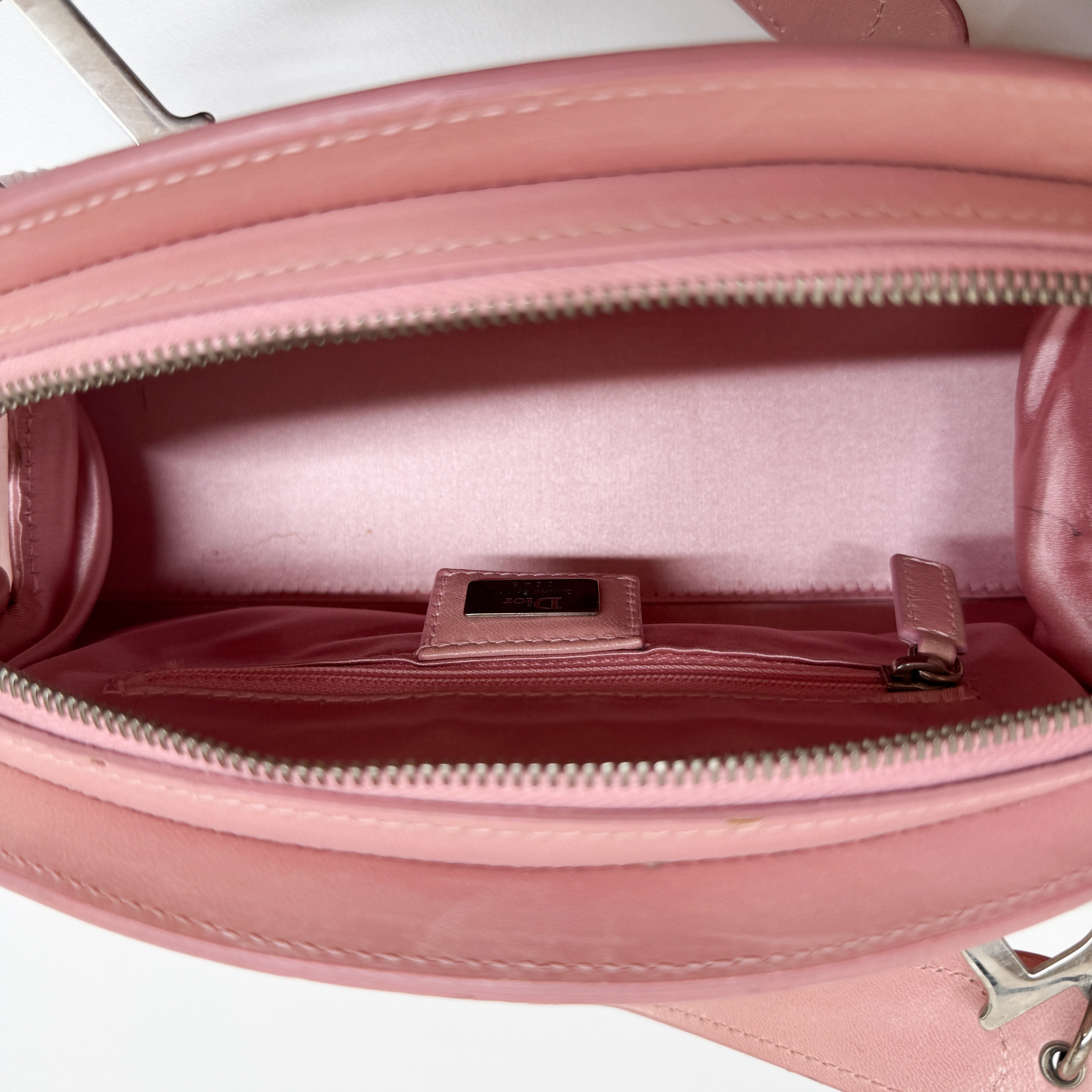 Vintage Pink Embroidered Beaded Satin Hand Bag