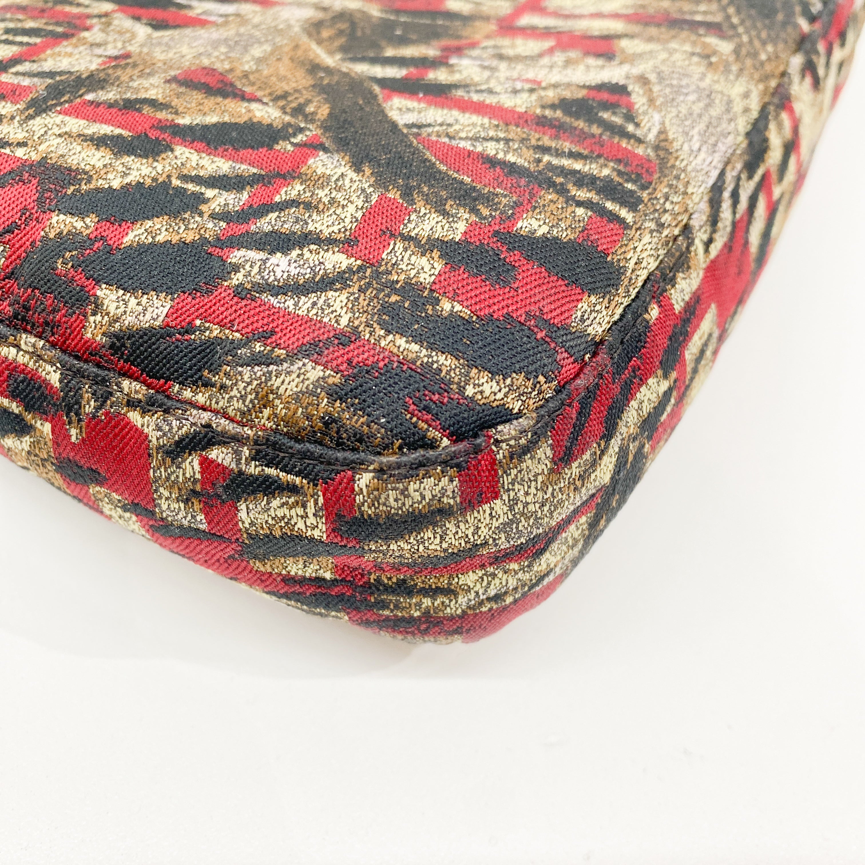 Baguette Multi-color Canvas Shoulder Bag