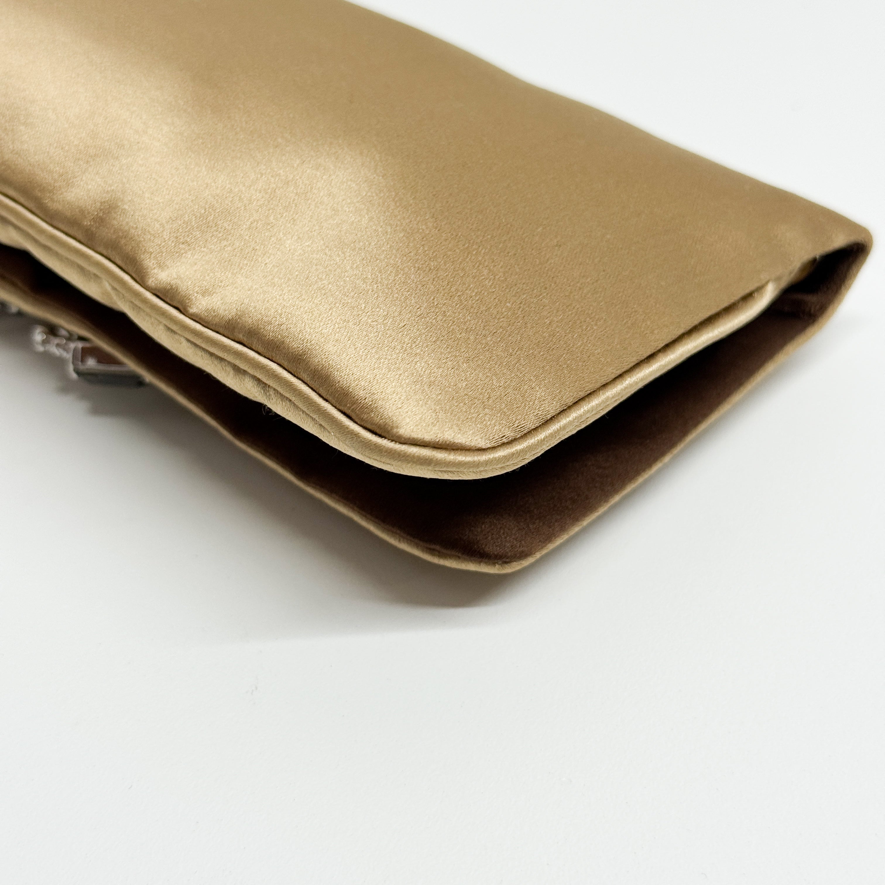 Gold Satin Clutch/Crossbody Bag