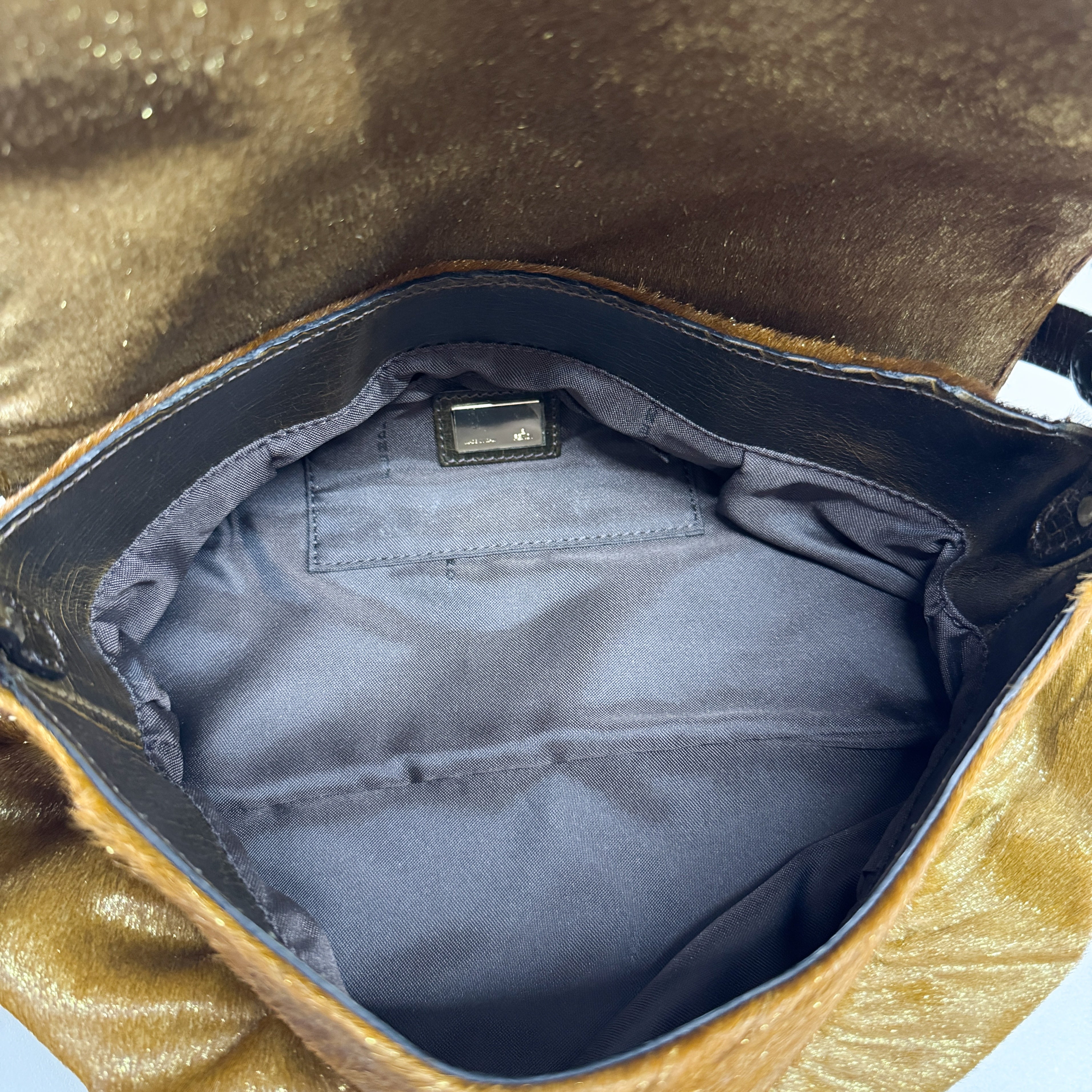 Chef Gold Pony Hair Shoulder Bag