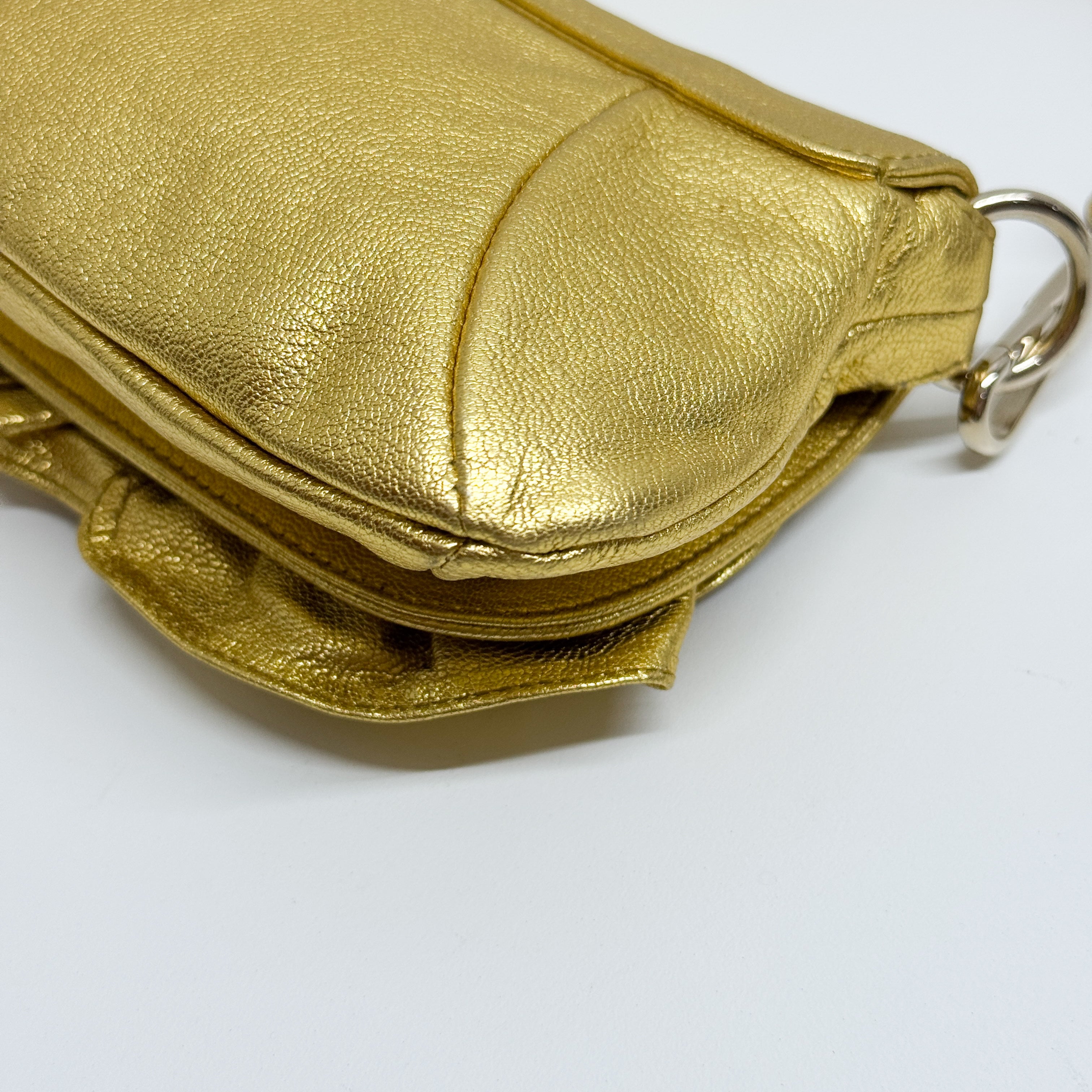 Vintage Mini Gold Leather Hand Bag