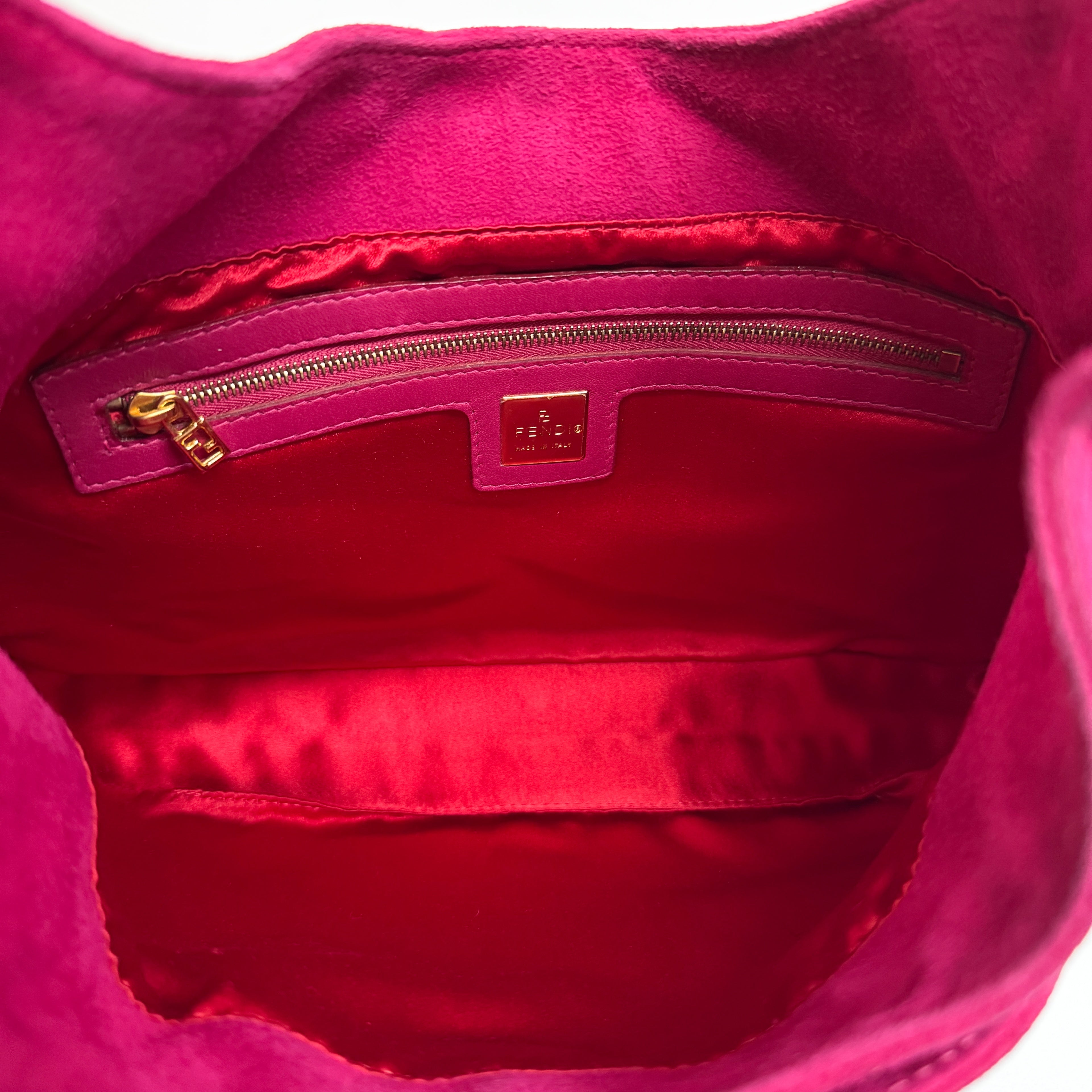 Mamma Baguette Pink Suede Shoulder Bag
