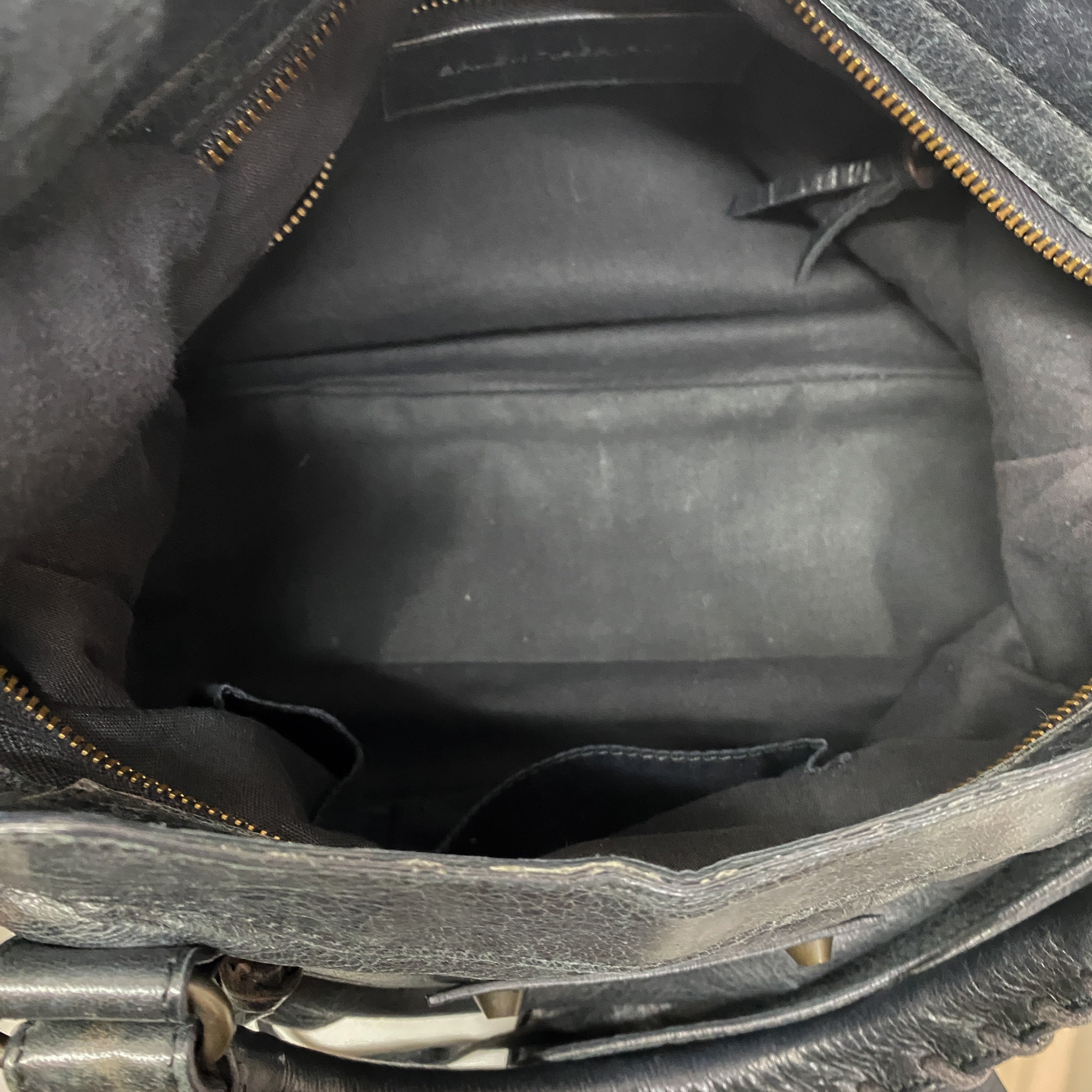 The Town Black Leather Two Way Bag