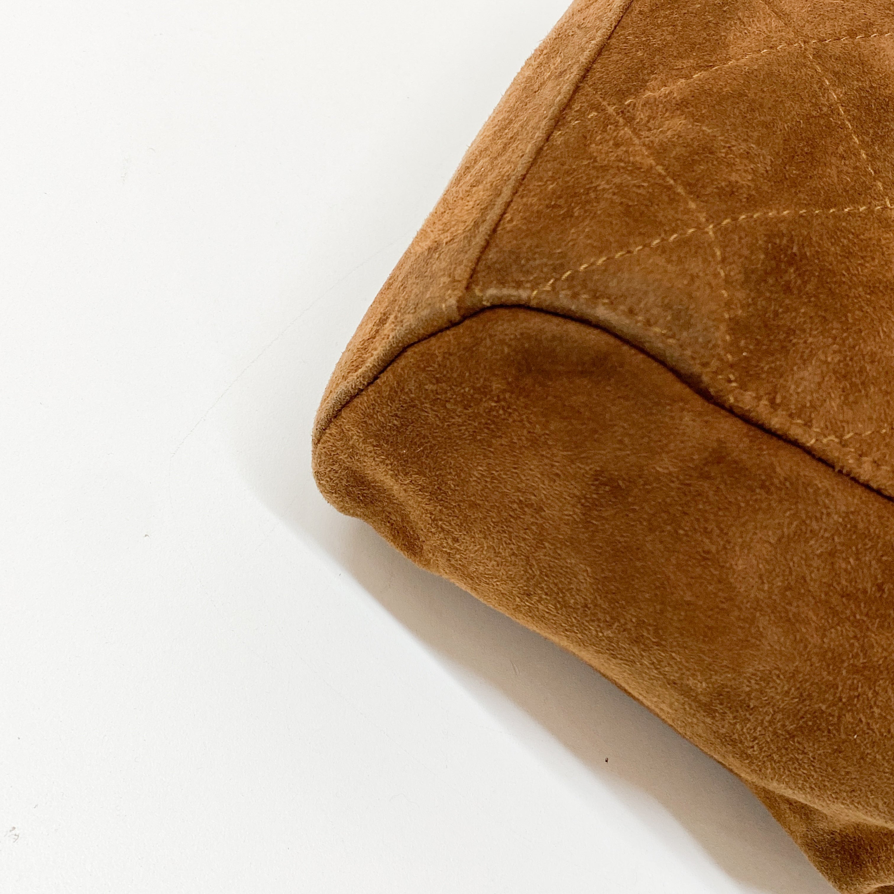 Gold Chain Brown Suede Shoulder Bag