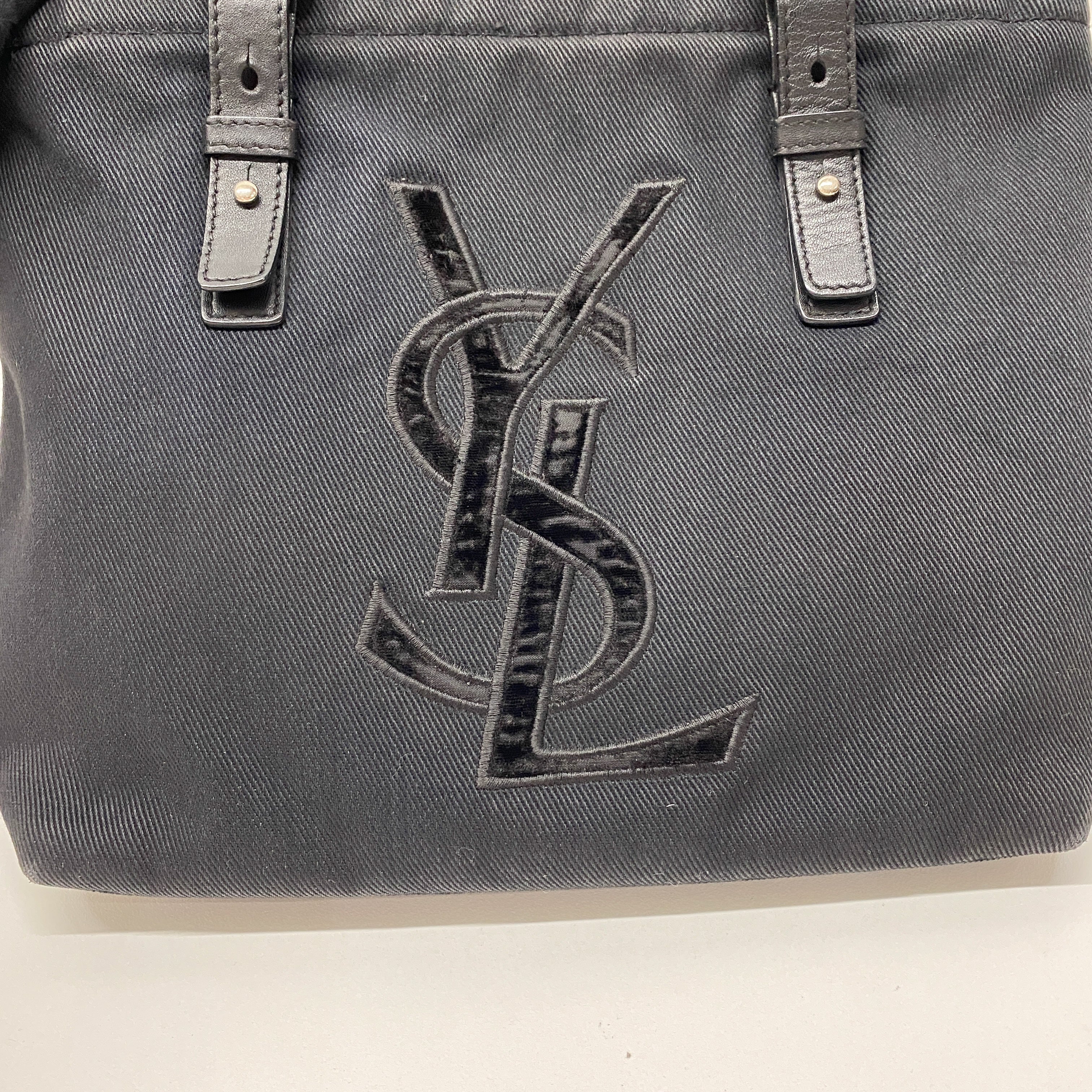 Black Canvas Tote Shoulder Bag