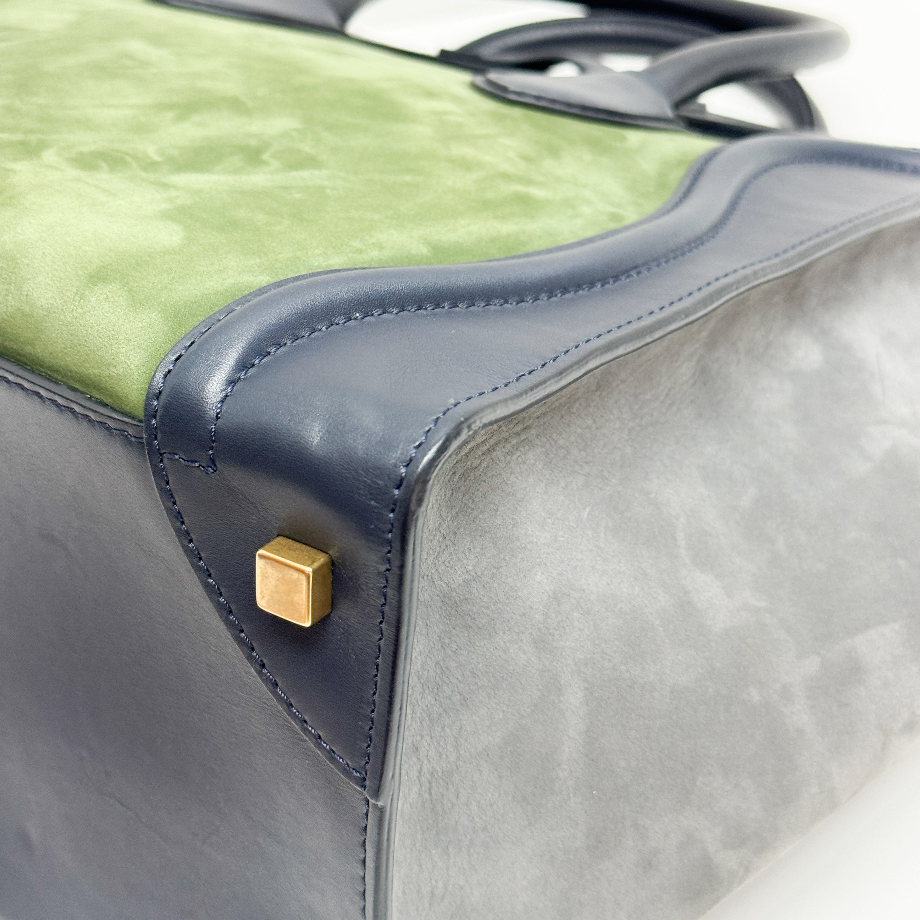 Luggage Micro Multicolored Suede Hand Bag