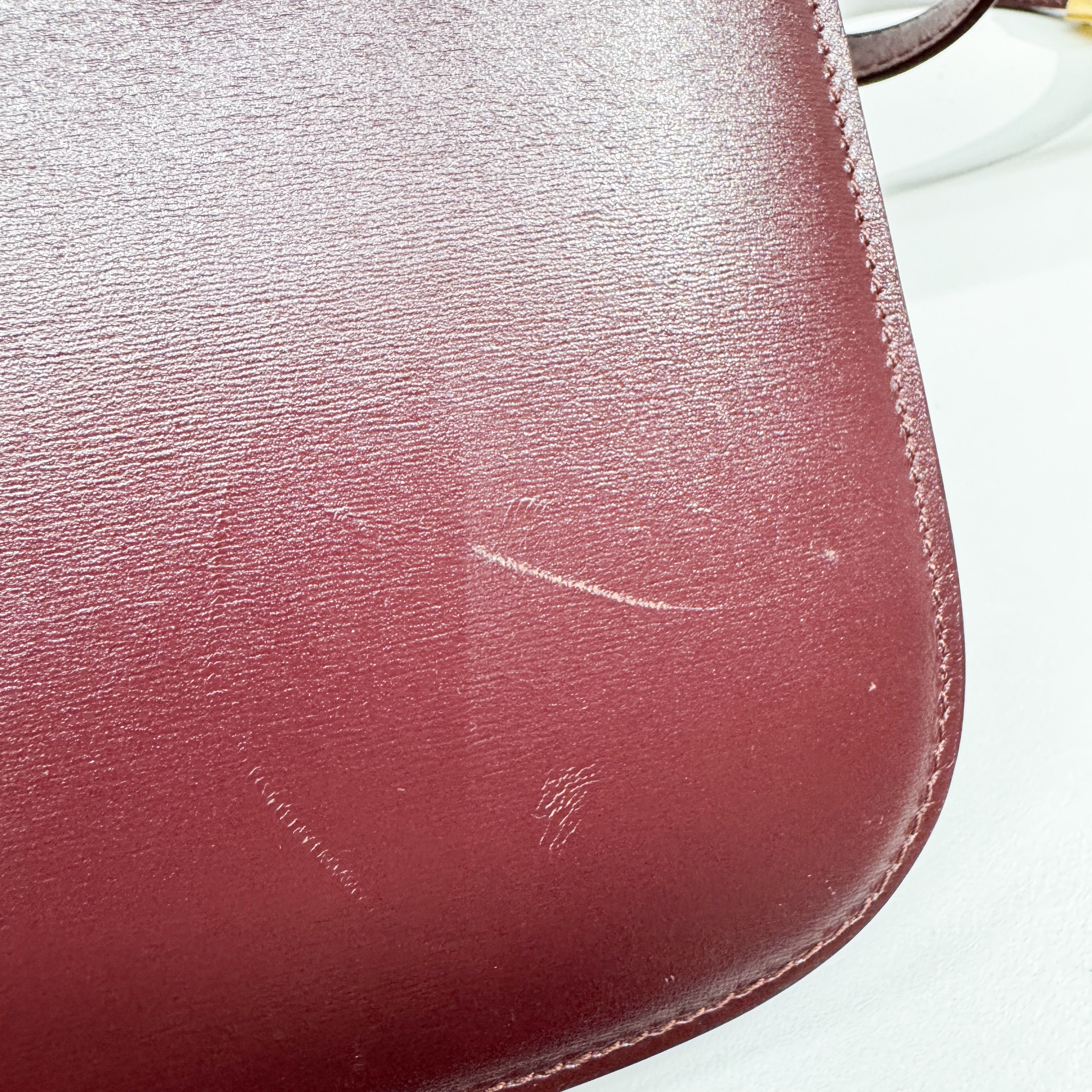 Vintage Red Leather Shoulder Bag