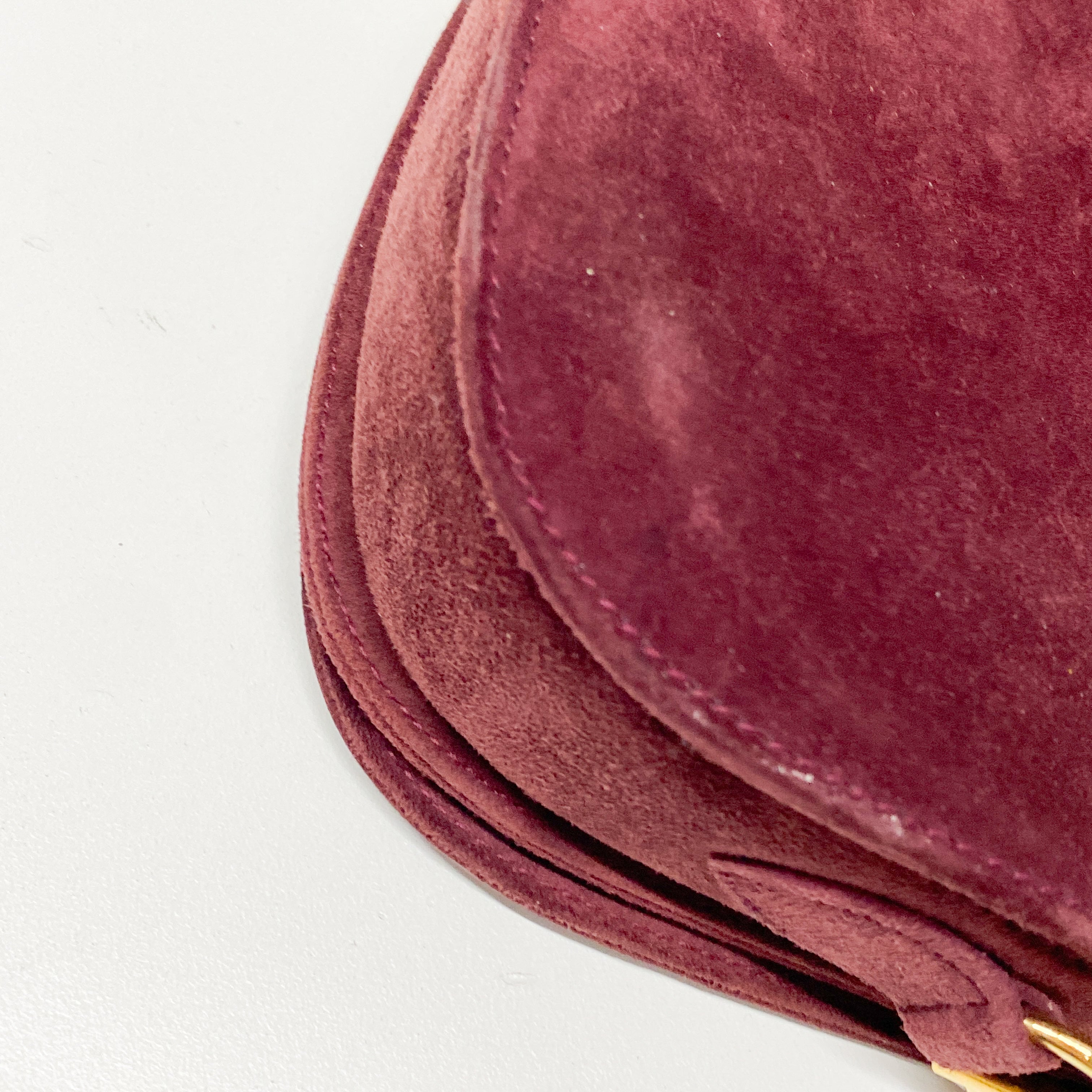 Red Suede Shoulder Bag