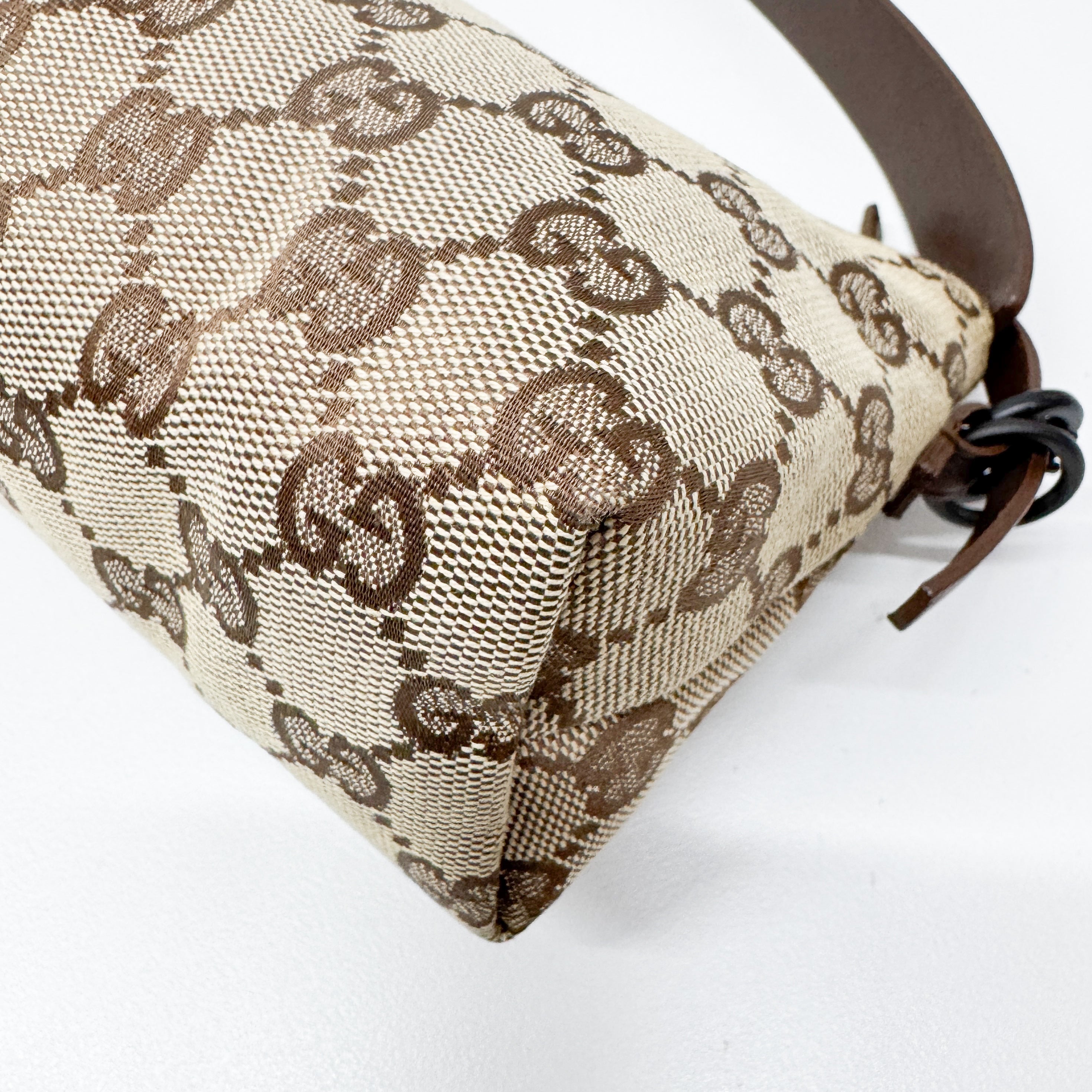 GG Brown Canvas Shoulder Bag