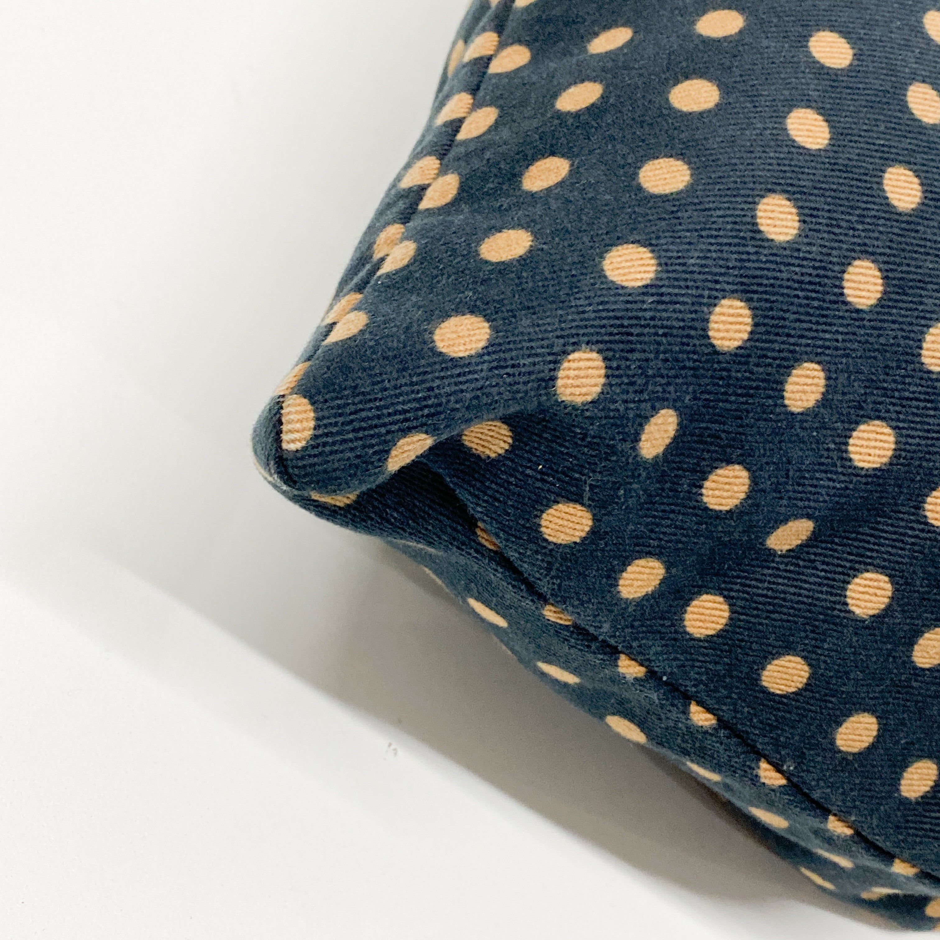 Yellow Dotted Canvas Blue Tote Bag